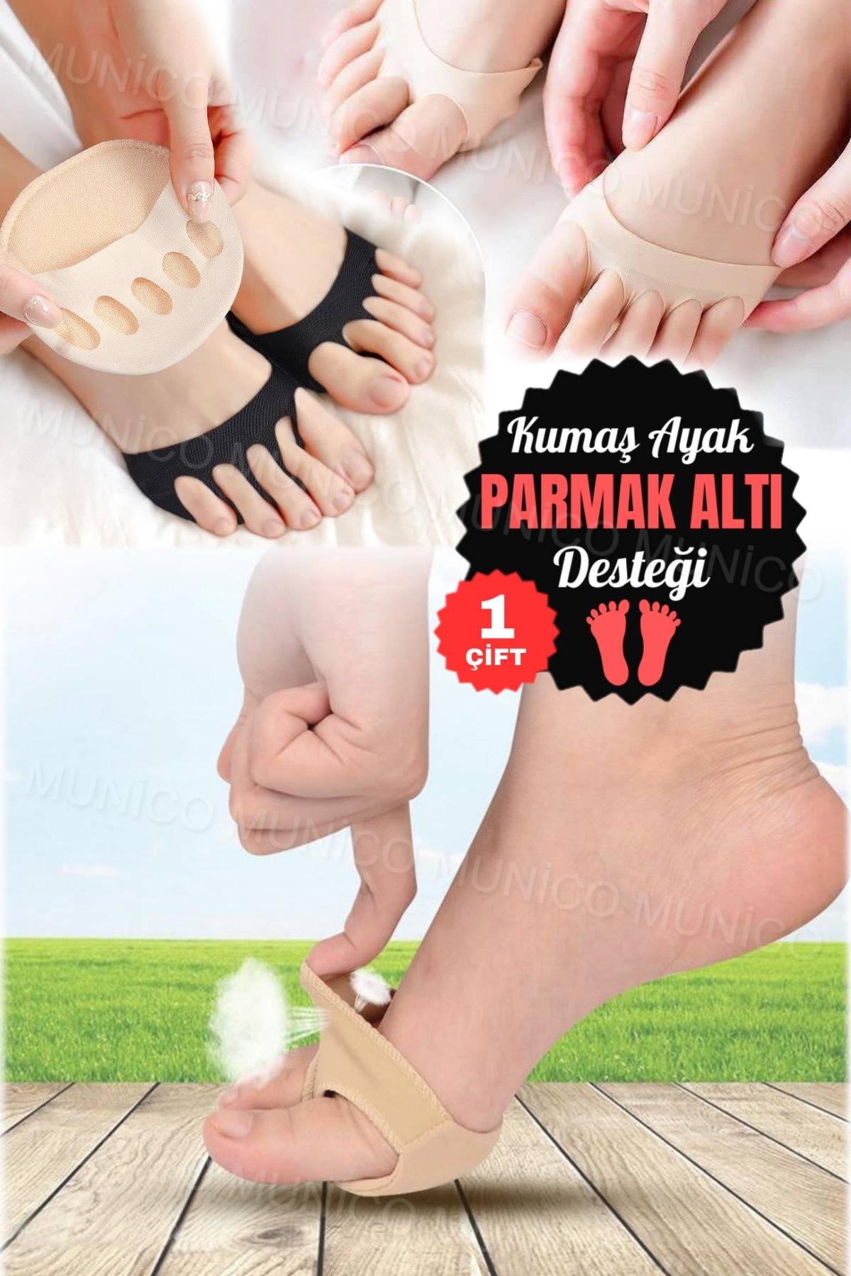 Yüksek Topuklu Çorap Astarı Ön Ayak Ağrıya Dayanıklı Kalın Yarım Palmiye Pedi Görünmez Koruyucu Pro 3