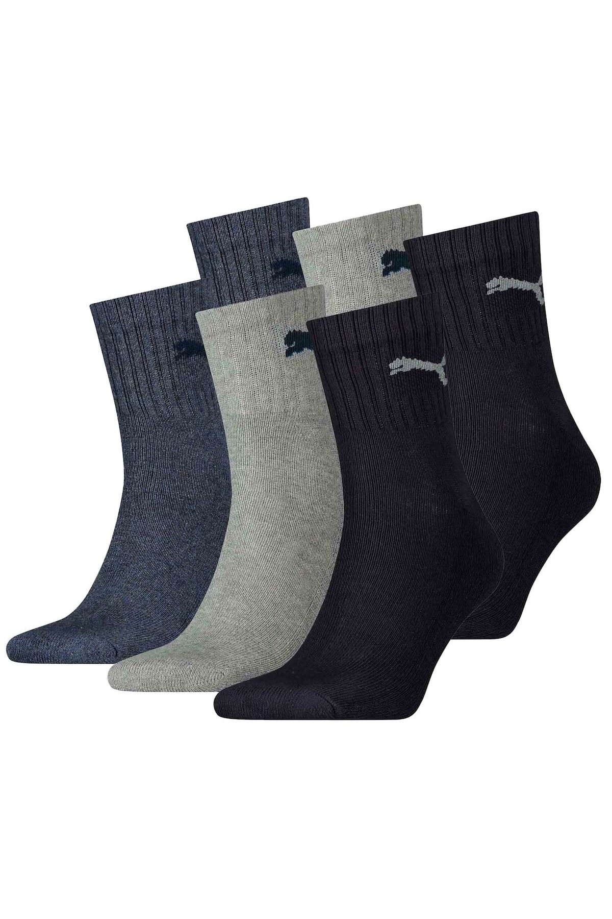 Puma-Unisex Sportsocken, 6 Paar - Short Crew Socks, Tennissocken, einfarbig 1