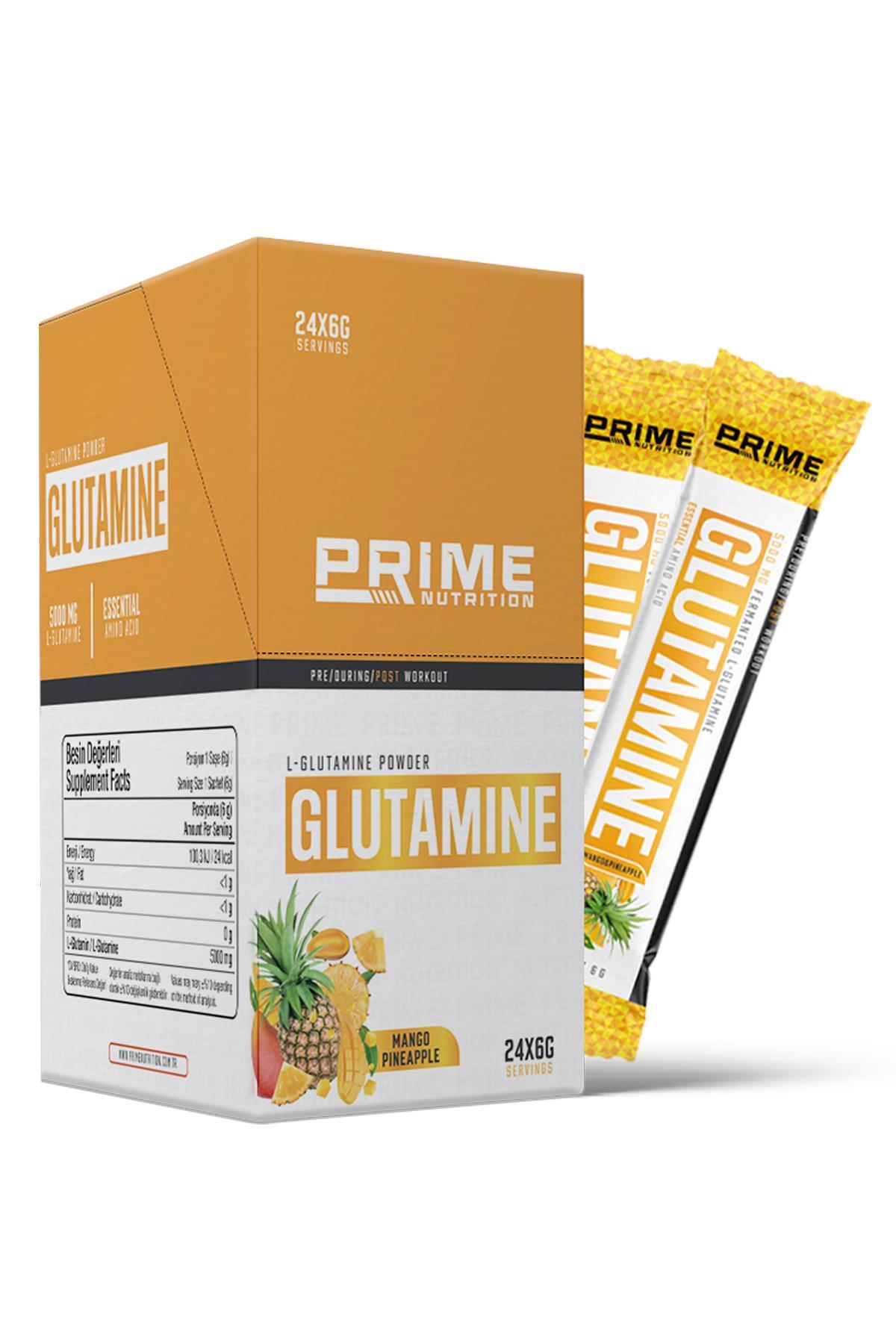 Prime Nutrition L-Glutamine 24 Adet x 6 gram Mango&Ananas- Glutamin ( Tek Kullanımlık Paket )