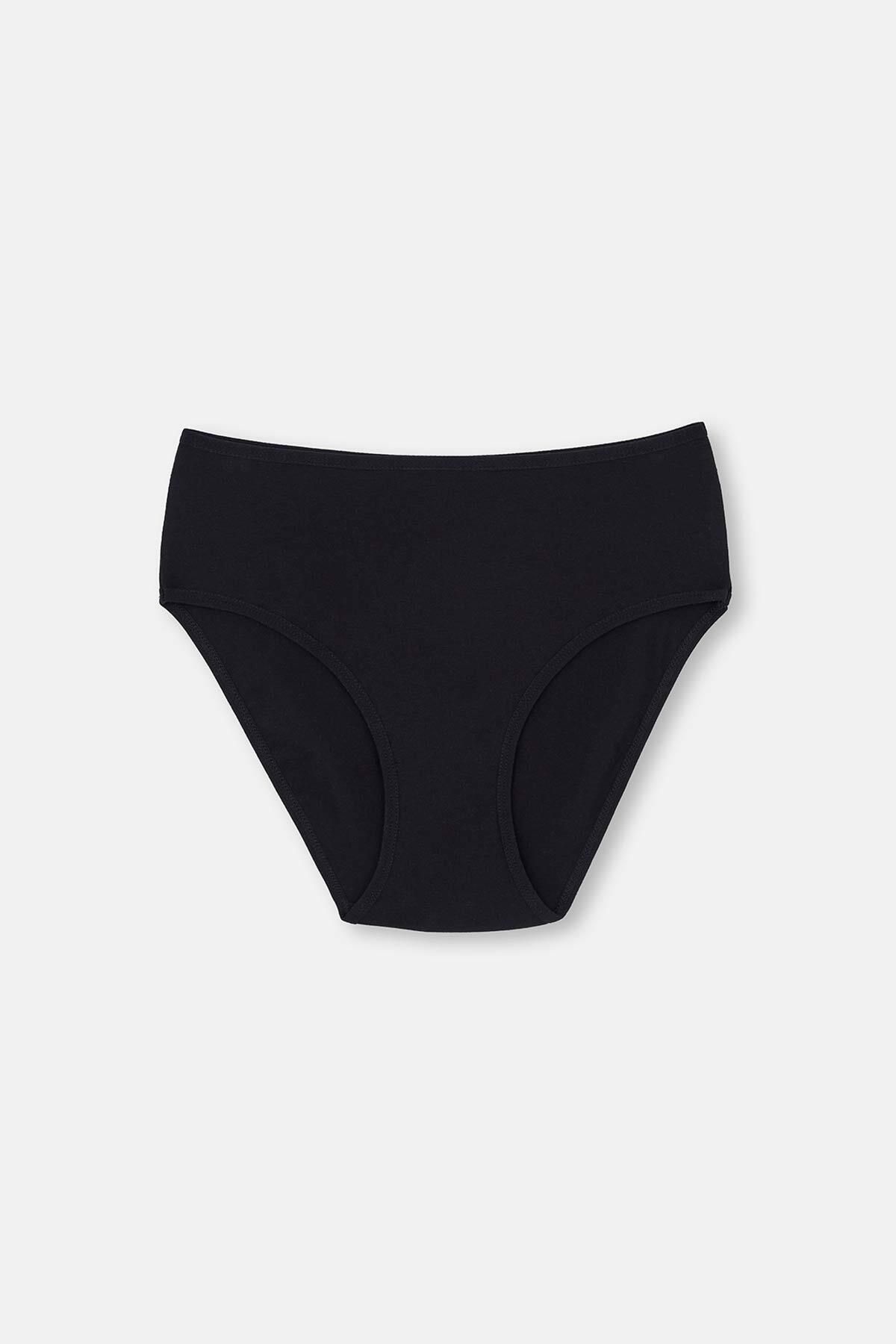 Dagi-3-teiliges Slip-Set mit hoher Taille in Schwarz-Weiß-Haut 5105Kc 2