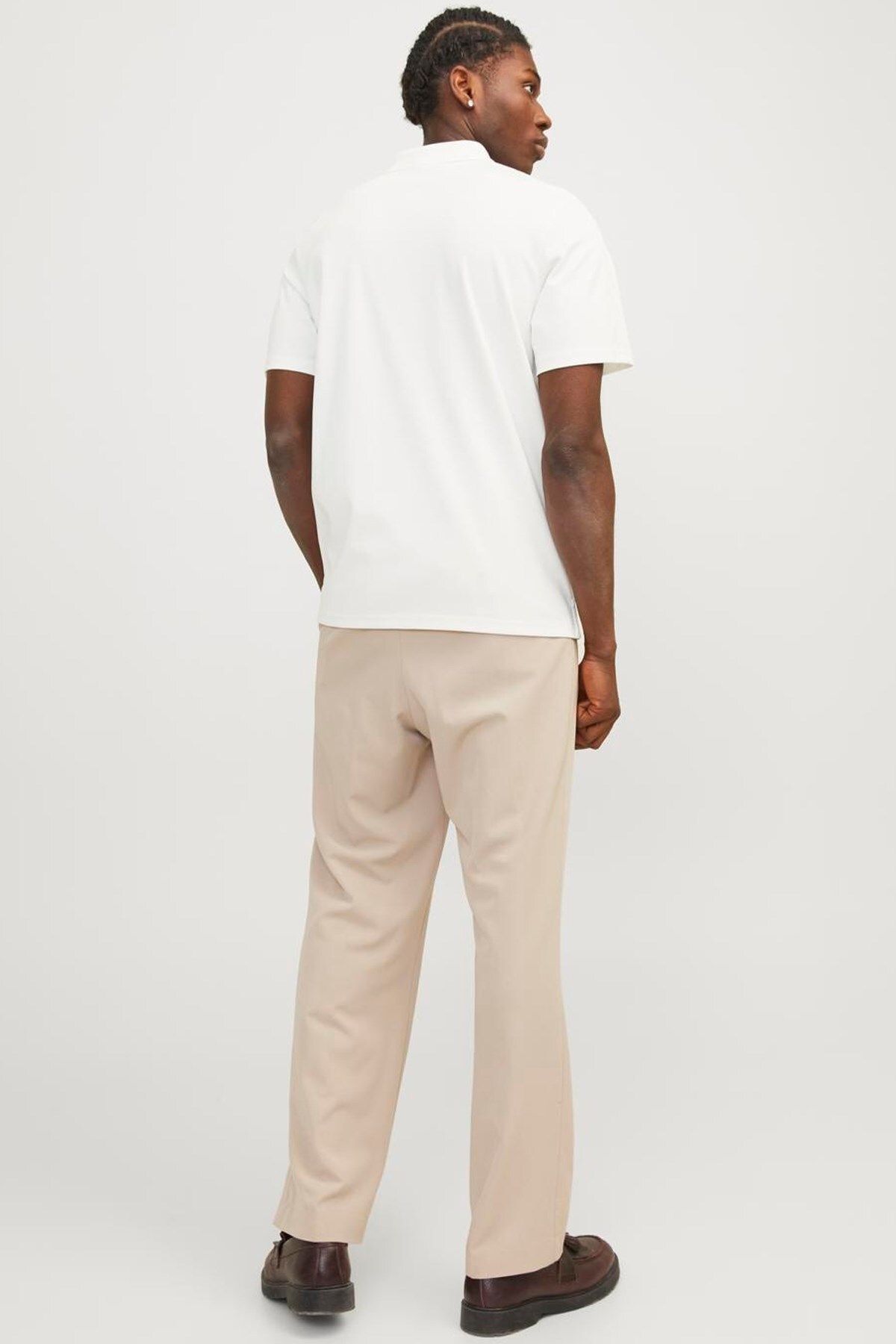 تی شرت یقه پولو سفید مردانه POLO YAKA T اورجینال Jack Jones Jack & Jones