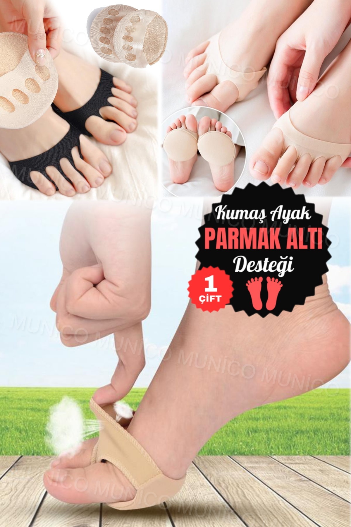 Yüksek Topuklu Çorap Astarı Ön Ayak Ağrıya Dayanıklı Kalın Yarım Palmiye Pedi Görünmez Koruyucu Pro 7