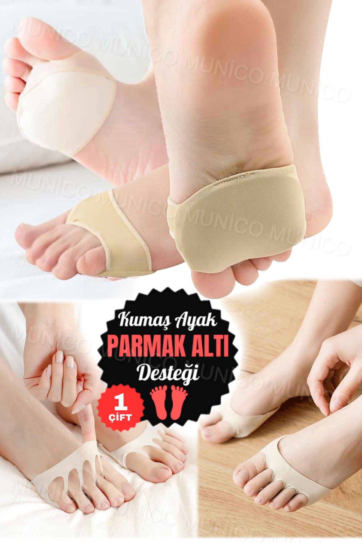 Ön Ayak Ağrısı Giderici Ayak Bakım Çorapları için Silikon Meta Kumaş Ayak Parmak Altı Desteği Pedler 6