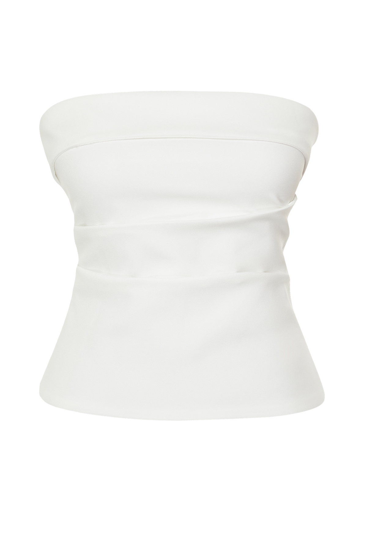 Trendyolmilla  Ekru Straplez Fitted Drapeli Dokuma Bluz TWOSS24BZ00348 - Görsel 8