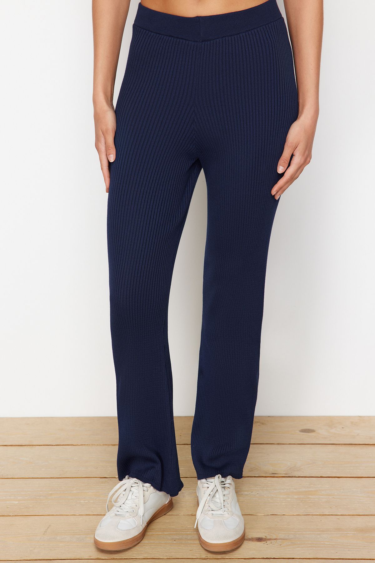 Trendyol Collection-Navy Blue Knitwear Bottom-Top Suit Twoss24Au00117 6
