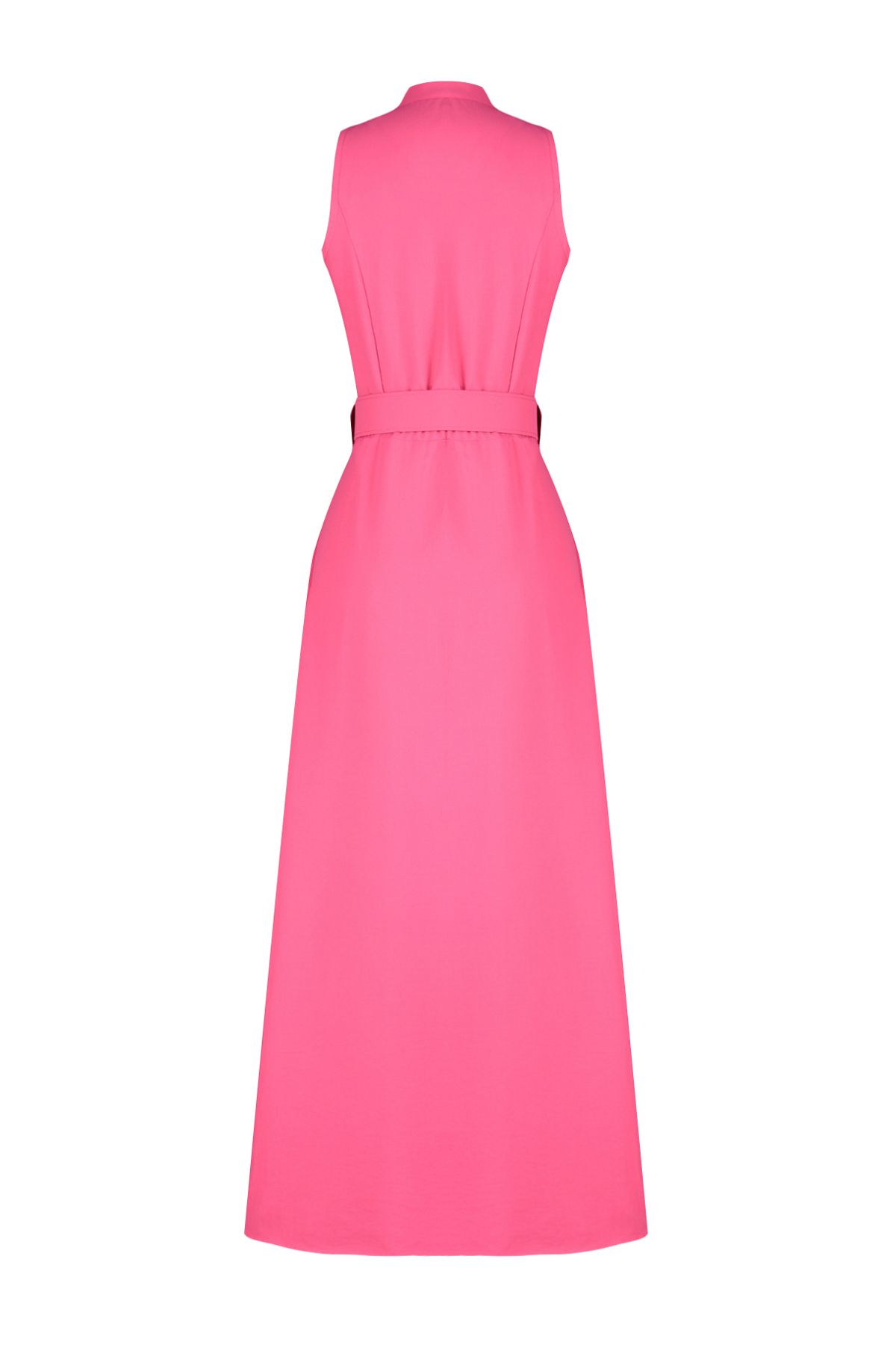 Trendyol Collection-Rosa gewebtes Midi-Hemdkleid mit Gürtel TWOSS23EL01628 8