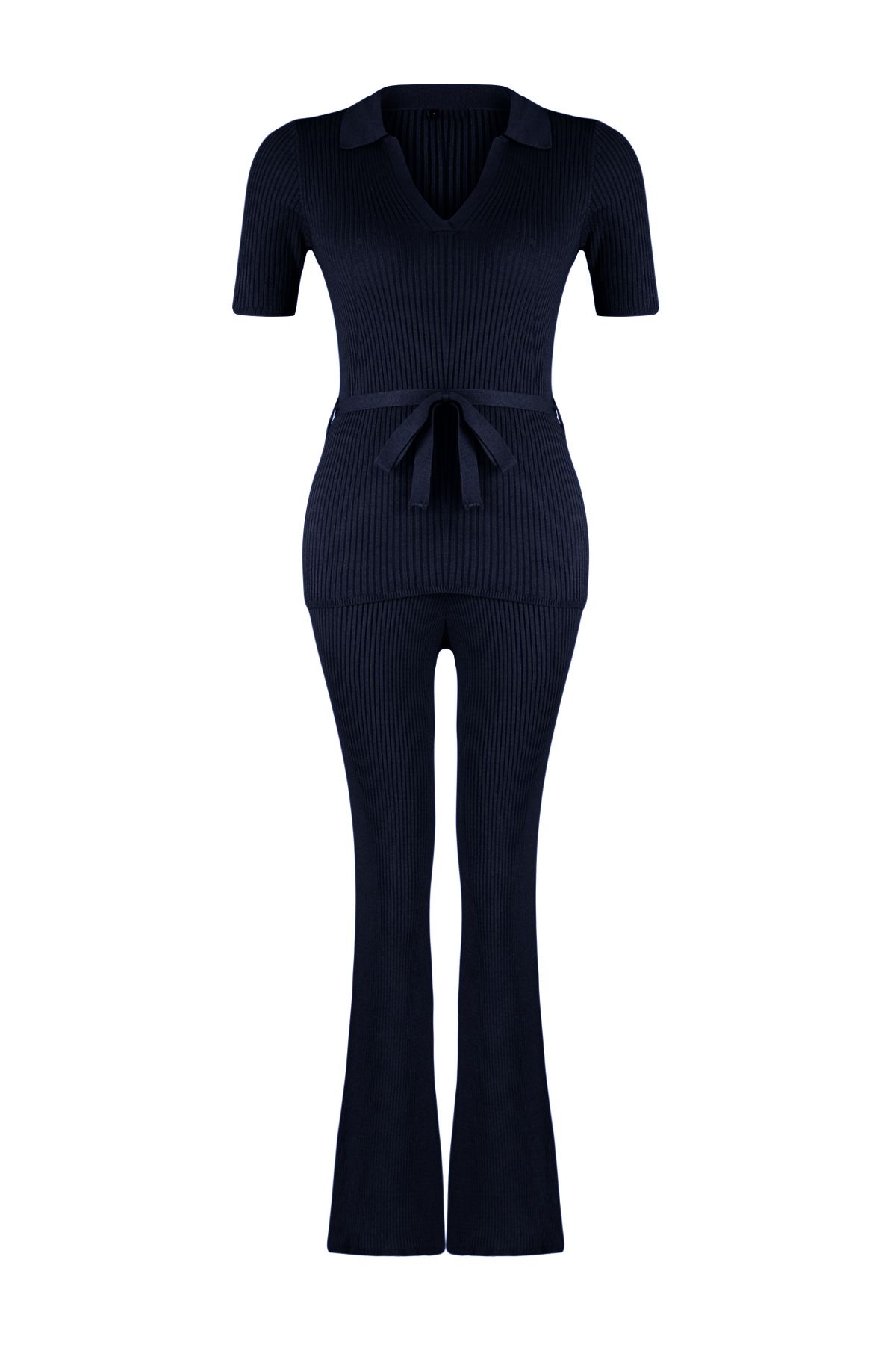 Trendyol Collection-Navy Blue Knitwear Bottom-Top Suit Twoss24Au00117 8