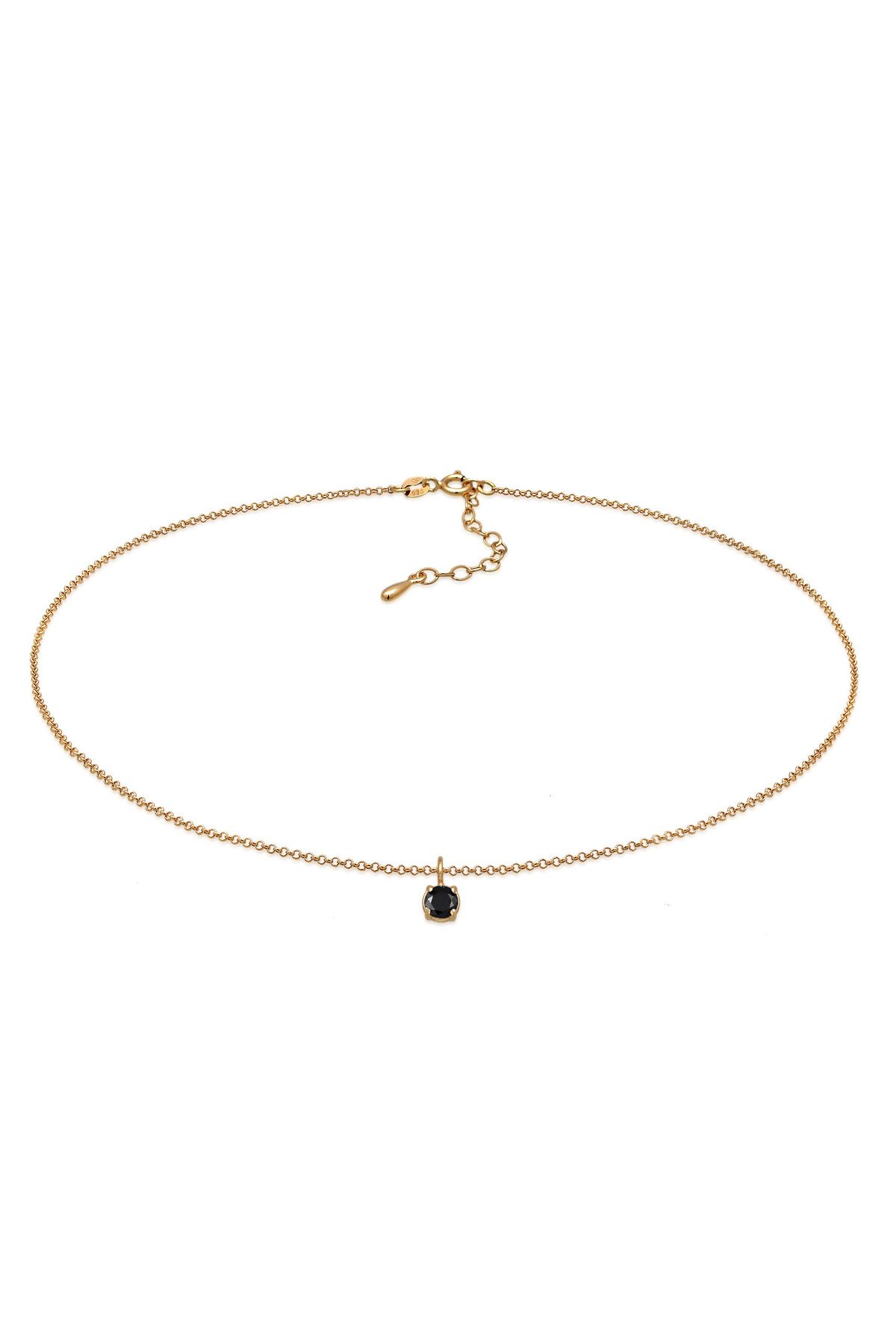 ELLI-Halskette Choker Zirkonia Solitär Basic 925 Sterling Silber 1