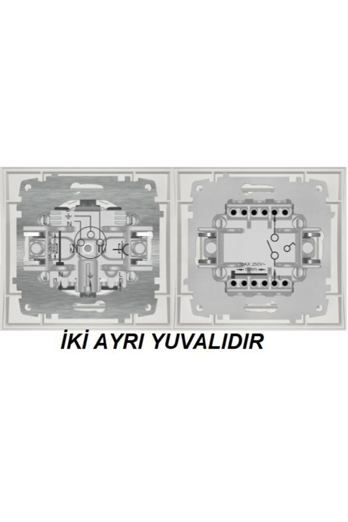 ELBİ-Zena Black Double Set - Grounded Socket and Frame 2