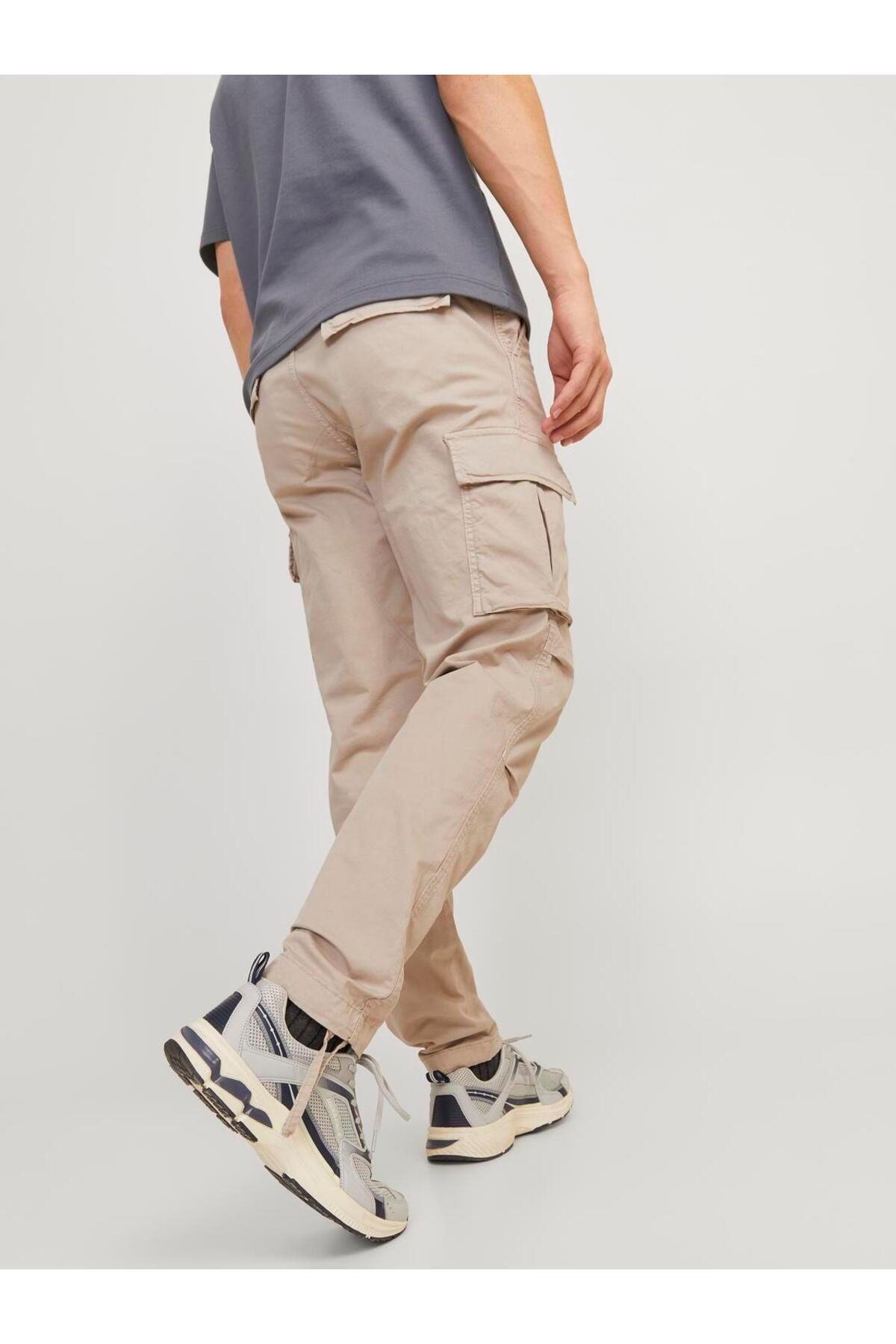 شلوار جک اند جونز مردانه پنبه ای نقره اي جین راسته Slim Fit/اسلیم فیت فاق بلند   کارگو Daily/روزانه | Jack & Jones 12216664 PK - تصویر 5