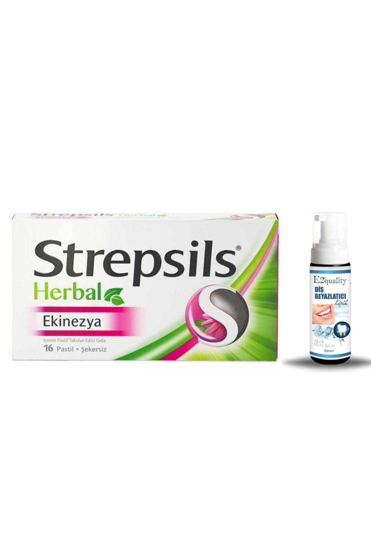 STREPSİLS Herbal Ekinezya 16 Pastil + Hediye Diş Beyazlatıcı Köpük