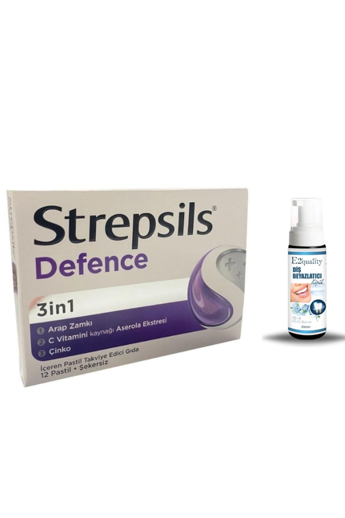 STREPSİLS 12 Pastil + Hediye Diş Beyazlatıcı Köpük