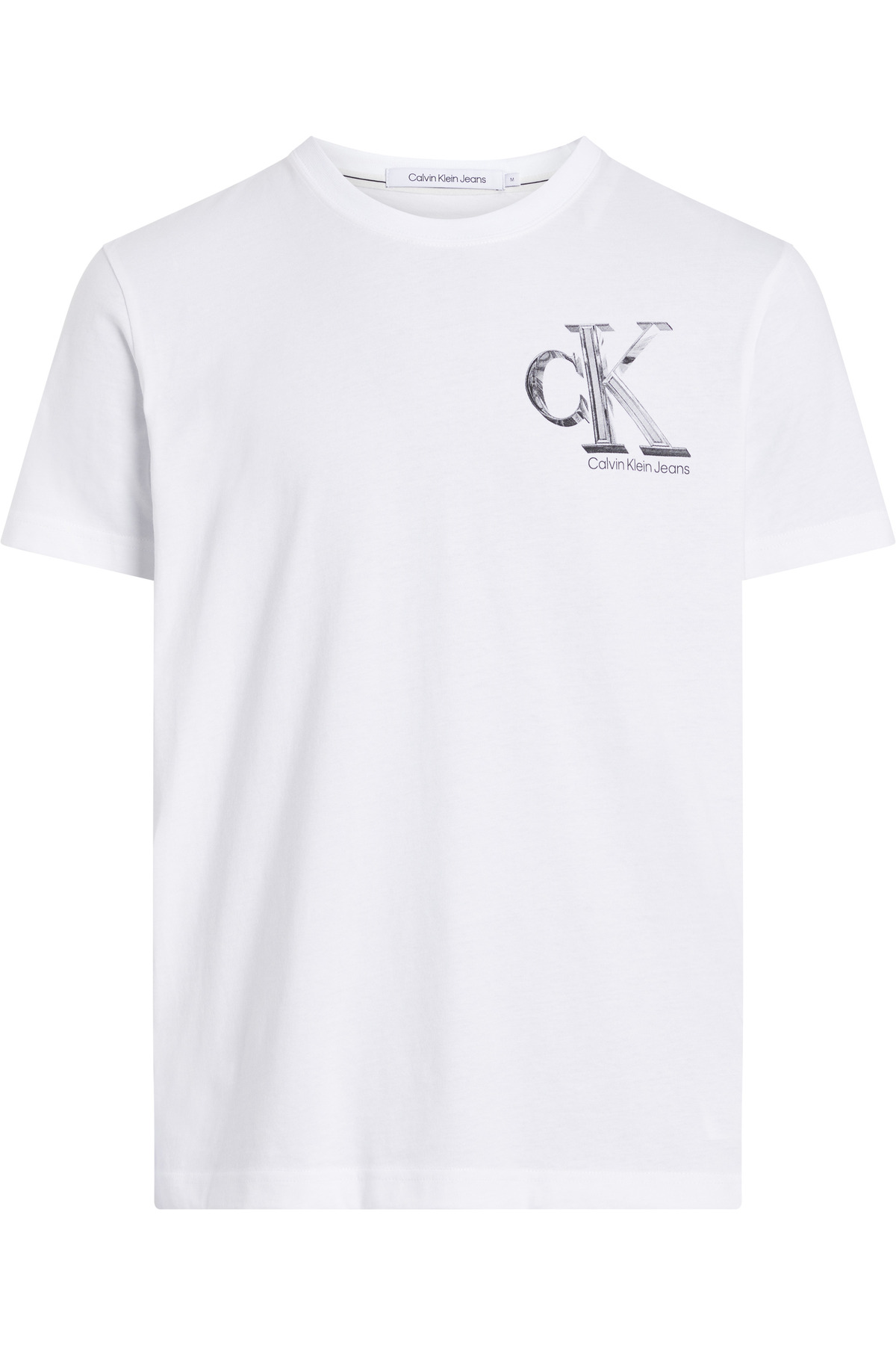 کلوین کلاین تی‌شرت مردانه طرح لوگو برند، طرح پنبه‌ای، سفید، غیررسمی، J30J325498-YAF