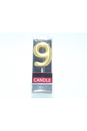 BENKO 9 YAŞ GOLD RAKAM MUM DOĞUM GÜNÜ  PASTA MUMU 12cm