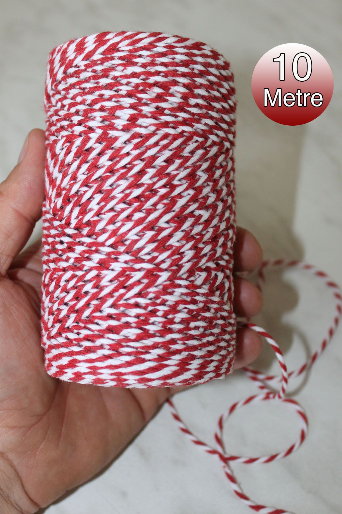 Bevella Macrame Cord-Gift Packaging String 10 Meters, Martenischka String, Red and White New Year's String 1