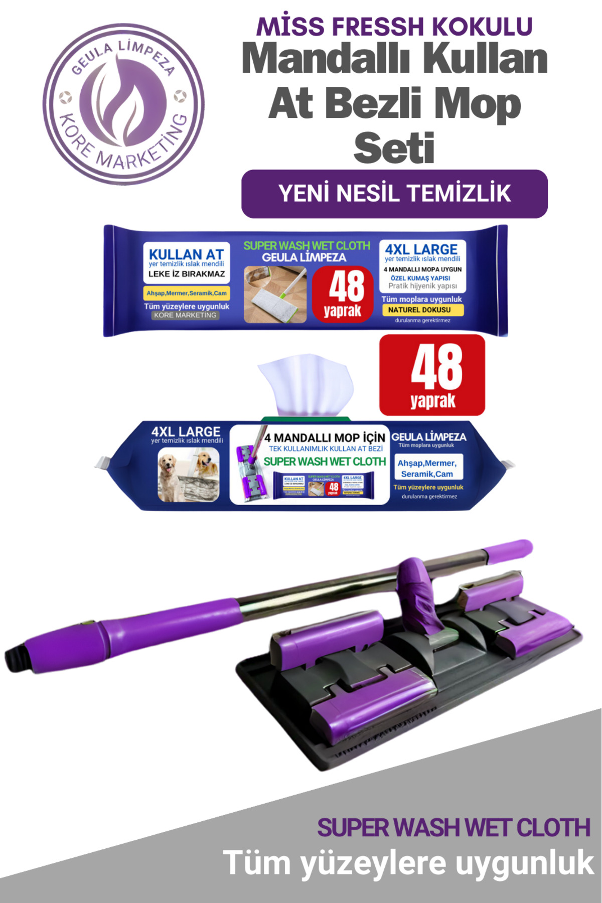 geula LİMPEZA Mandallı Kullan at mop set Yüzey Temizlik Havlusu