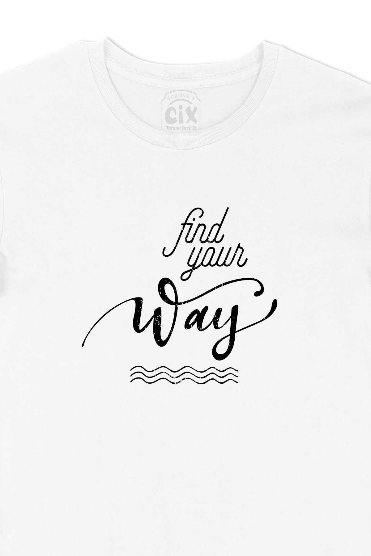 Cix-Find Your Own Way Motivation White T-Shirt with Pocket Logo Design 2