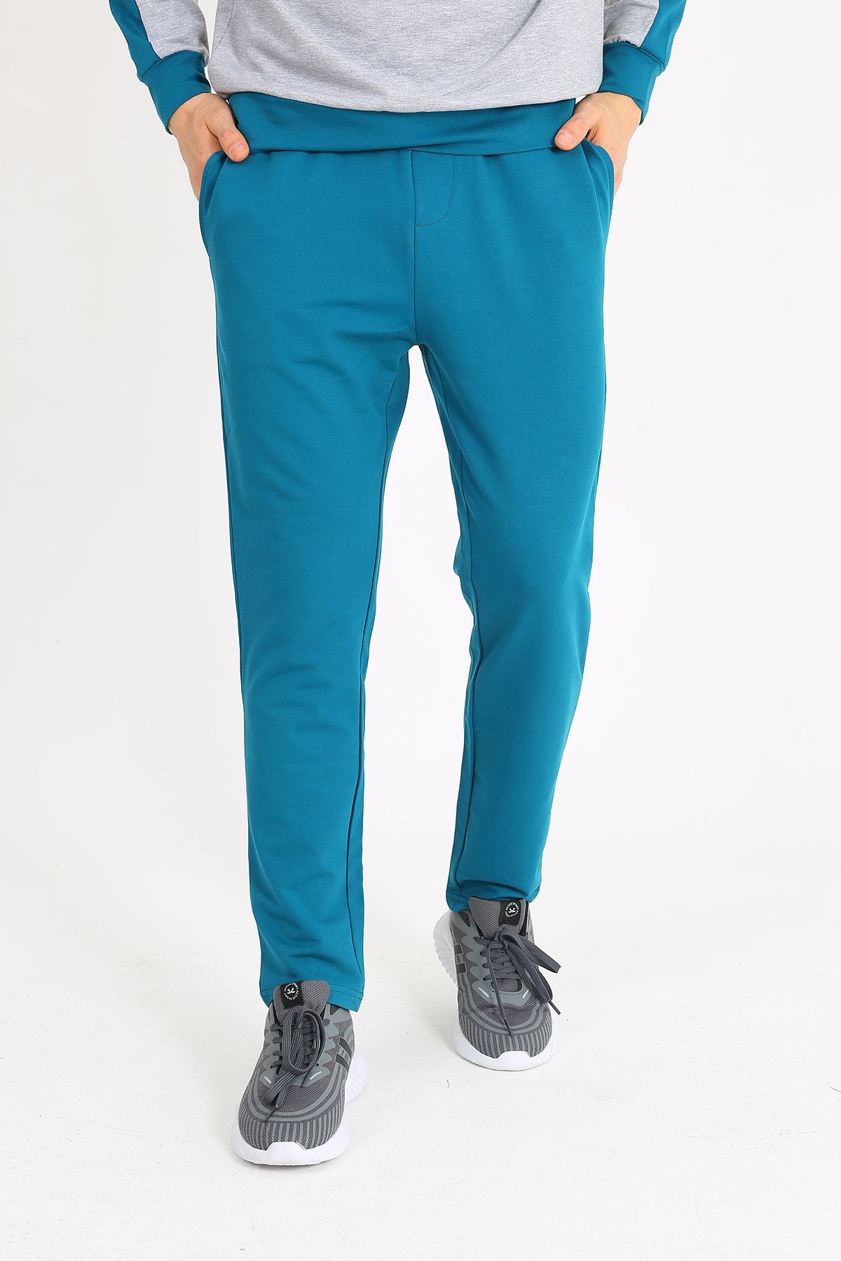 LACİVERTMEN-7070 Regular Fit - Half Zippered Double Color Matching Men's Set 6
