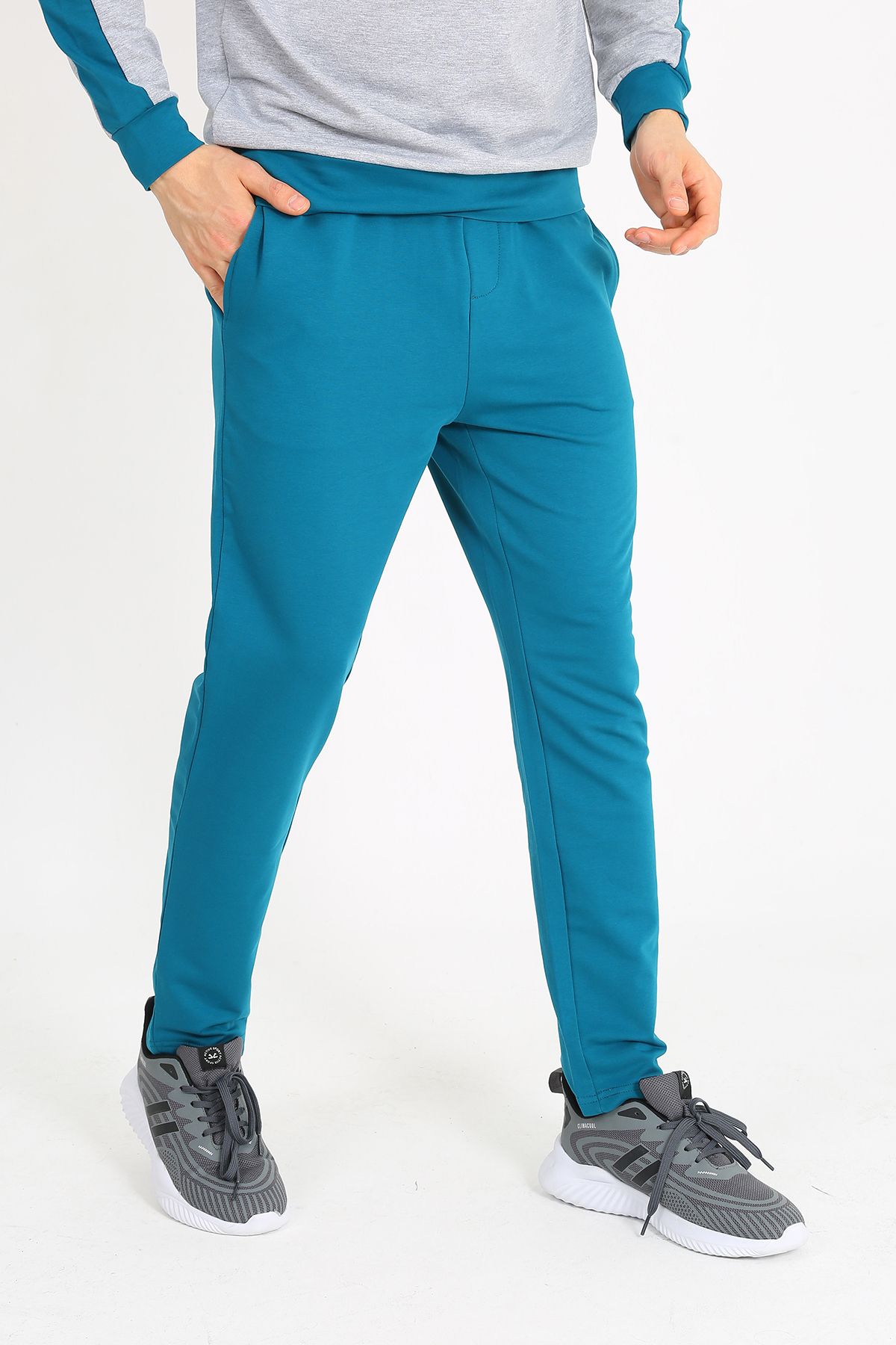 LACİVERTMEN-7070 Regular Fit - Half Zippered Double Color Matching Men's Set 7