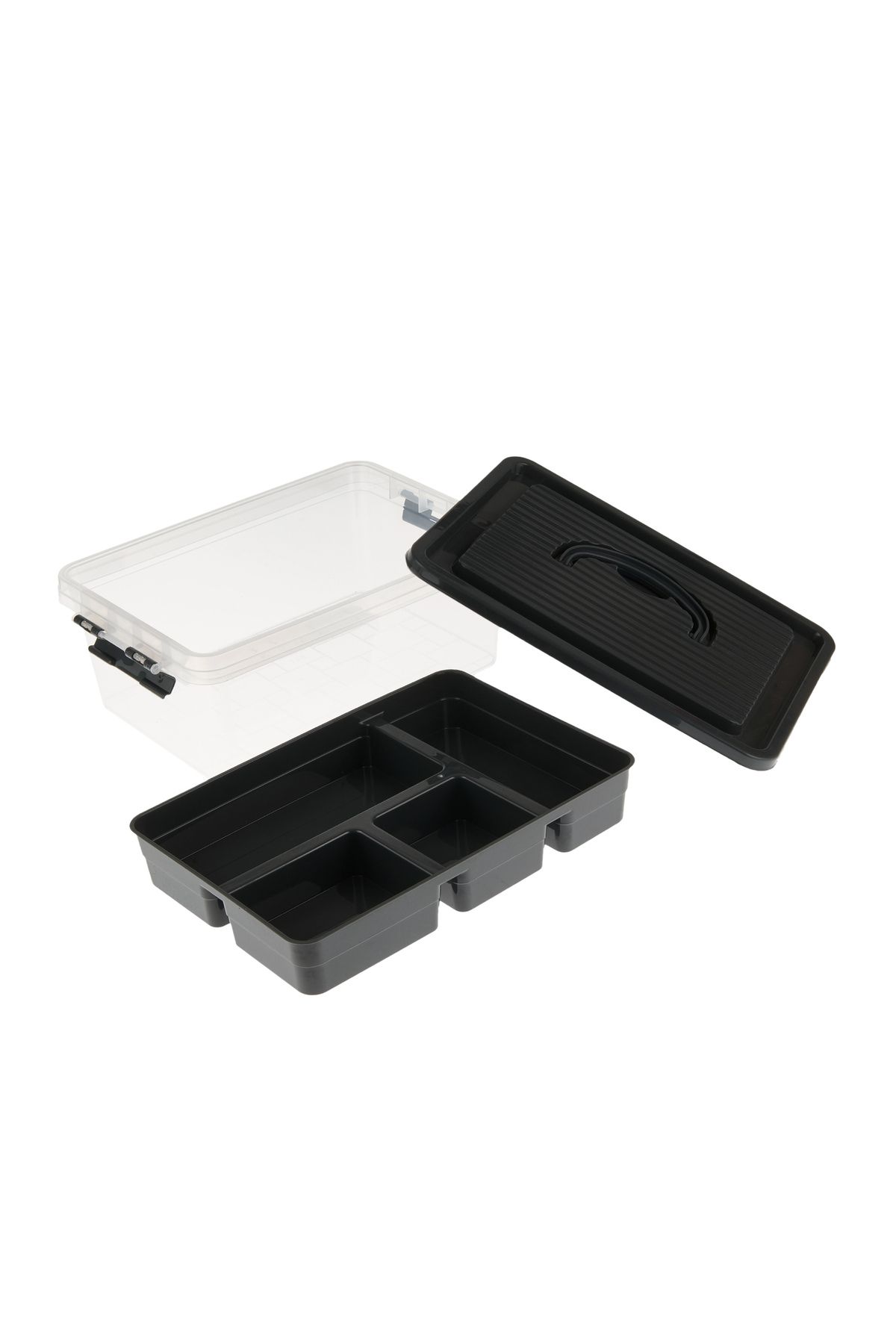 Decobella-Anthracite/transparent 21x31x12 cm Multi-purpose Organizer Box 2
