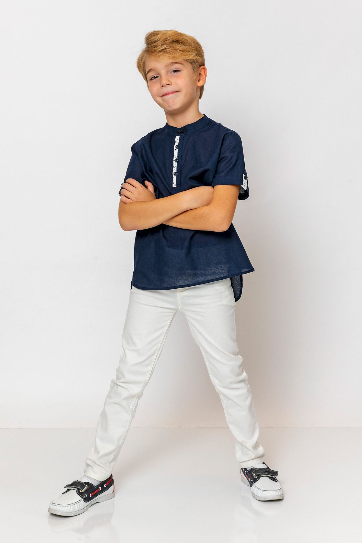 incity-Boy's Judge Collar Button Detailed Shirt 3