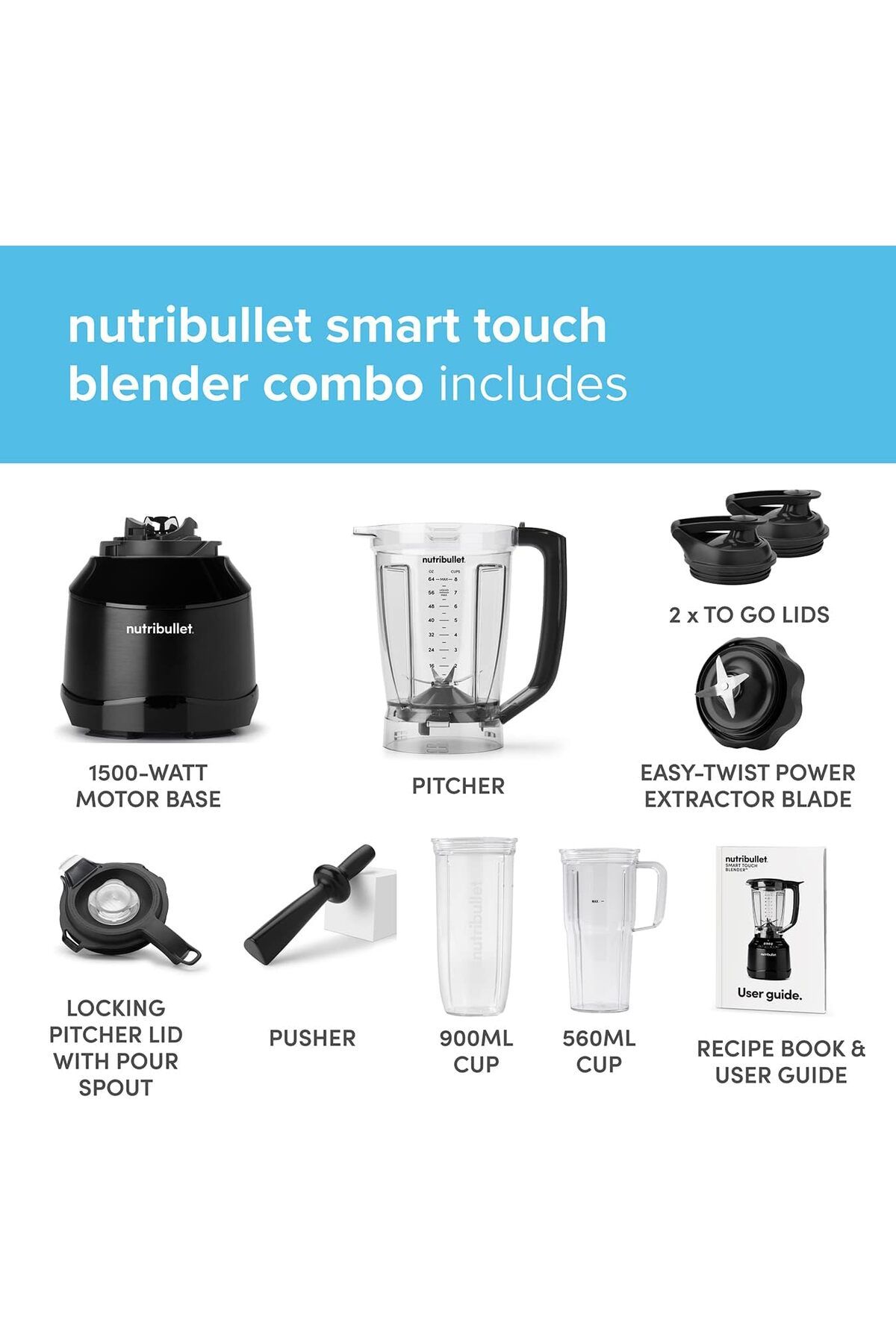 Nutribullet-Smart Touch Hot and Cold Food and Smoothie Pitcher Blender Combo - 1500W, 1.8 Liters Capacity 5