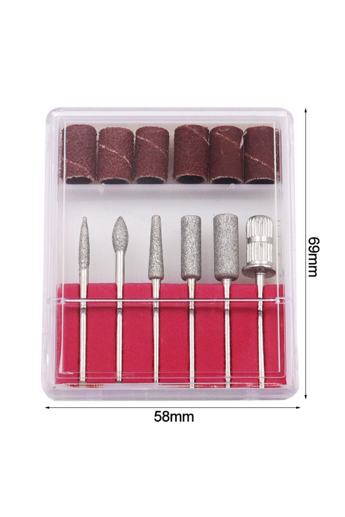 Beauty Box 12 Parça Kaliteli Tırnak Törpü Makinesi Uç Seti Nail Drill Manikür Pedikür Kalıcı Oje Protez Tırnak
