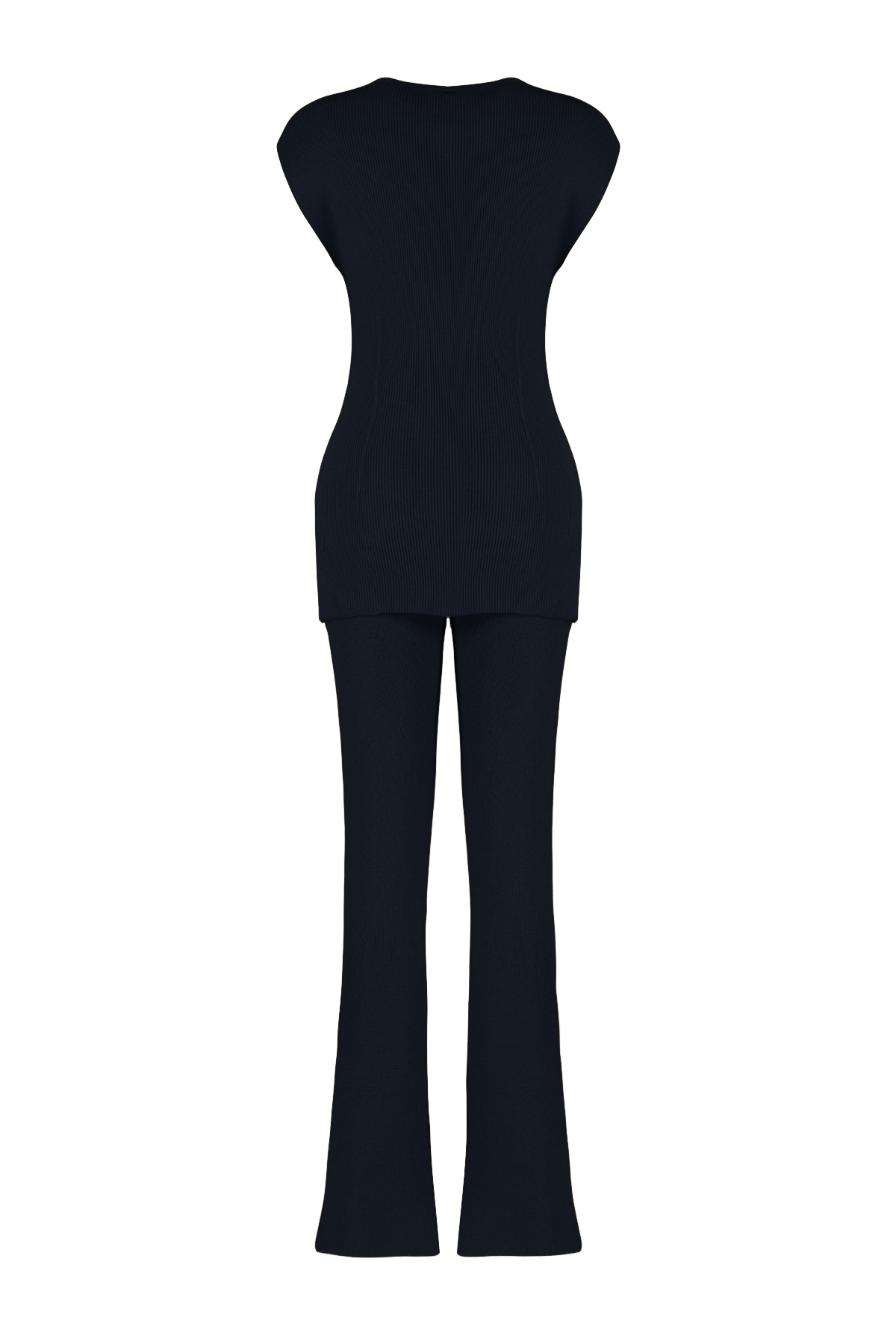 Trendyolmilla  Lacivert Pamuklu İnce Bluz Pantalon Triko Alt-Üst Takım TWOSS24AU00115 - Görsel 8