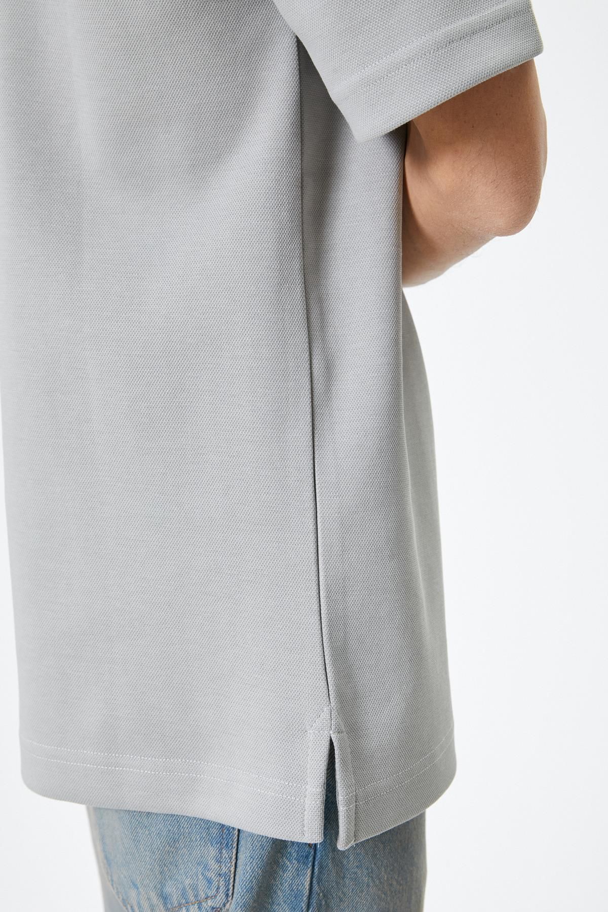 Koton-Men's Gray T-Shirt 4SAM10748HK 5