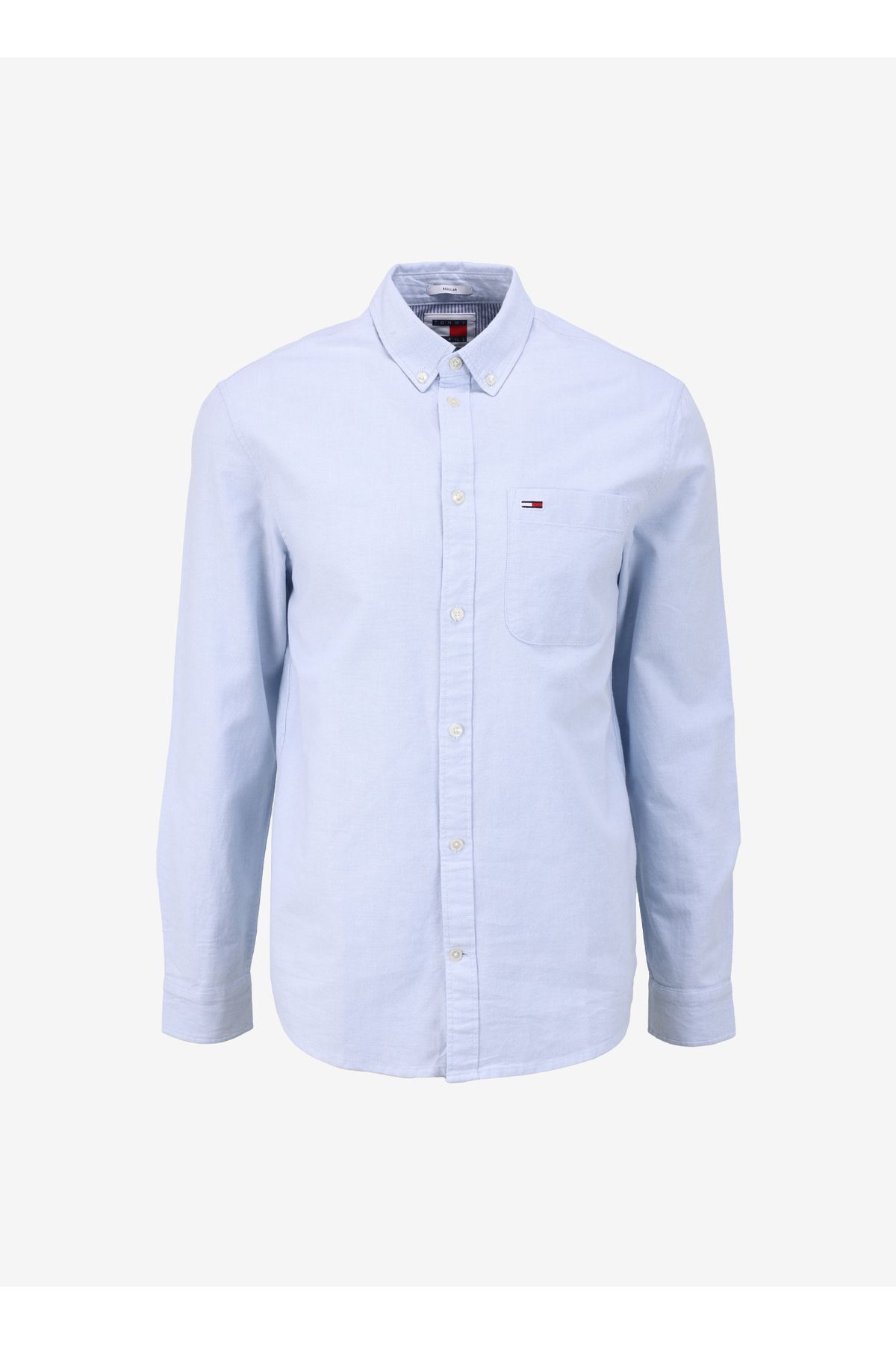 پیراهن / بلوز دکمه دار آبی مردانه مسطح DM0DM18335CDN اورجینال Tommy Jeans