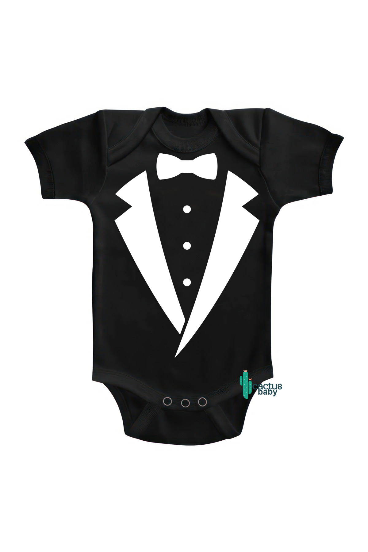 بادی نوزادی پسرانه – دخترانه مشکی CACTUS COLLECTION | SMKD10001S اورجینال - تصویر 2