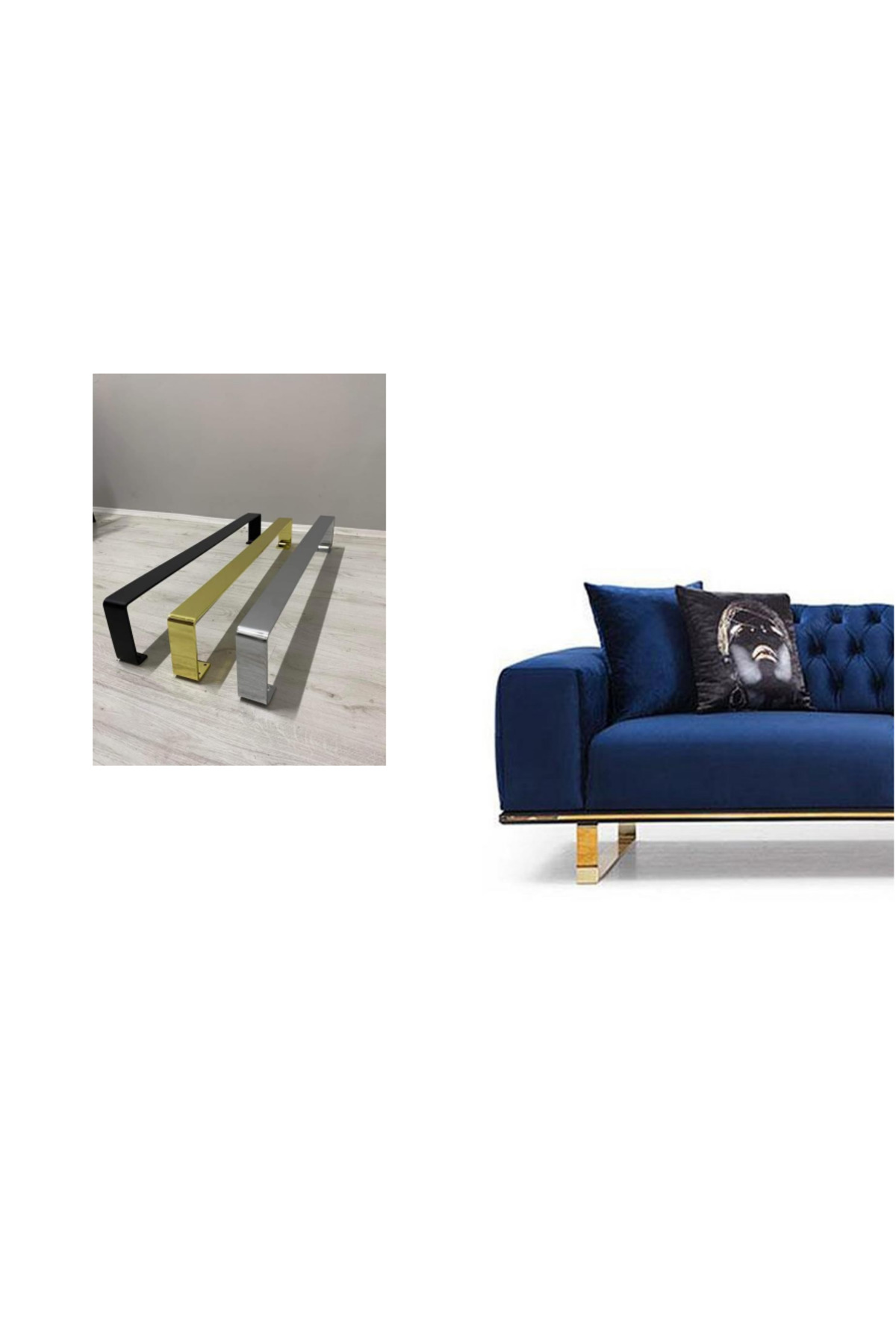 Metal Furniture Leg Lama Model 90*15 Cm Gold 2 Pieces