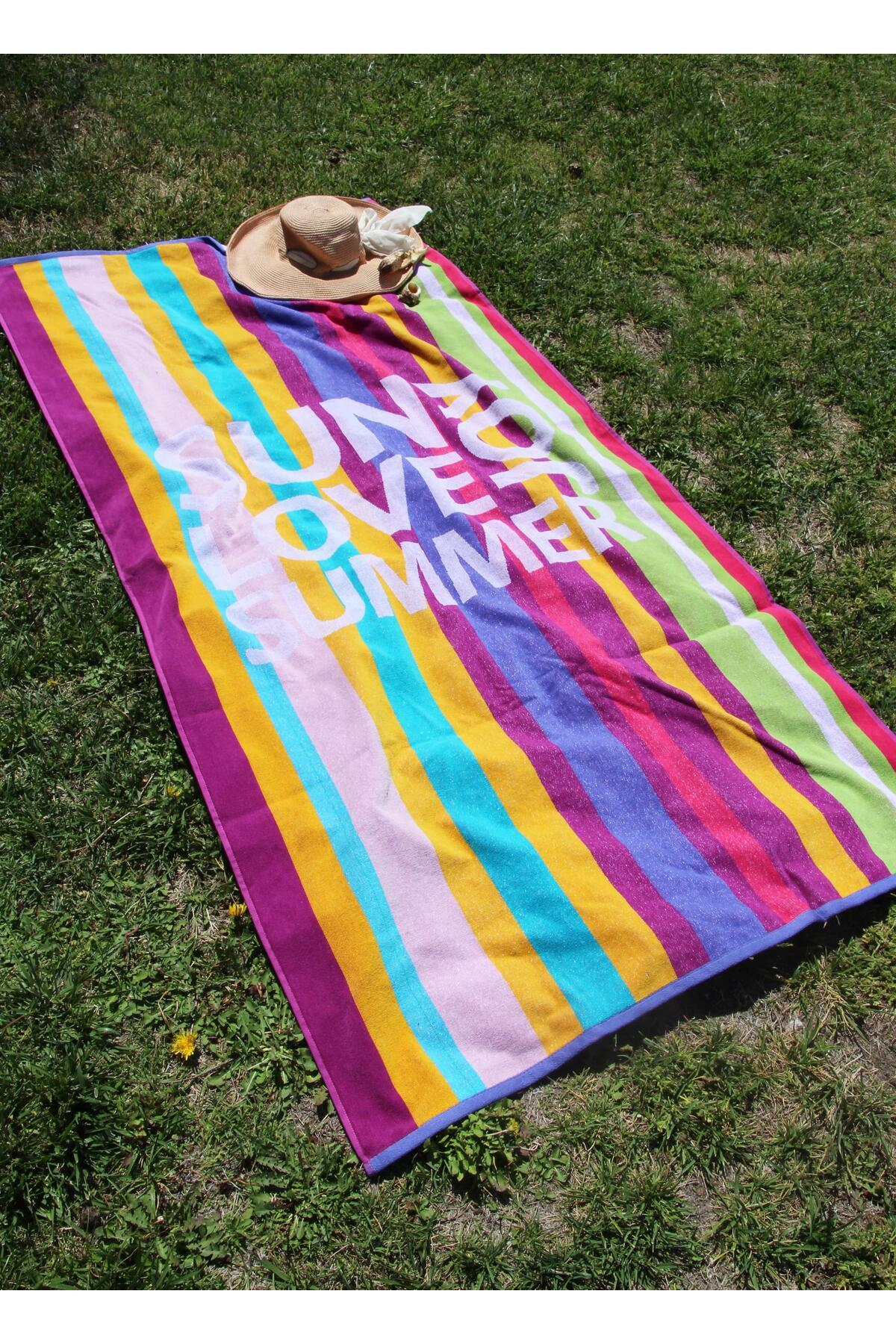 100% Cotton Outlet 90x180 cm Patterned Velvet Beach Towel