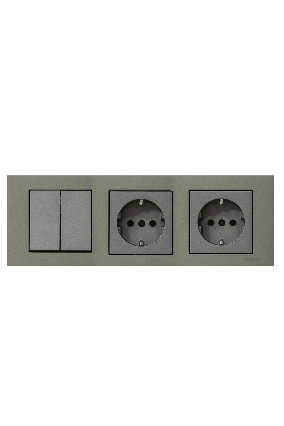 OVİVO-Ovivo Grano Anthracite - Set of 3 Commutator, Grounded Socket and Grounded Socket 1