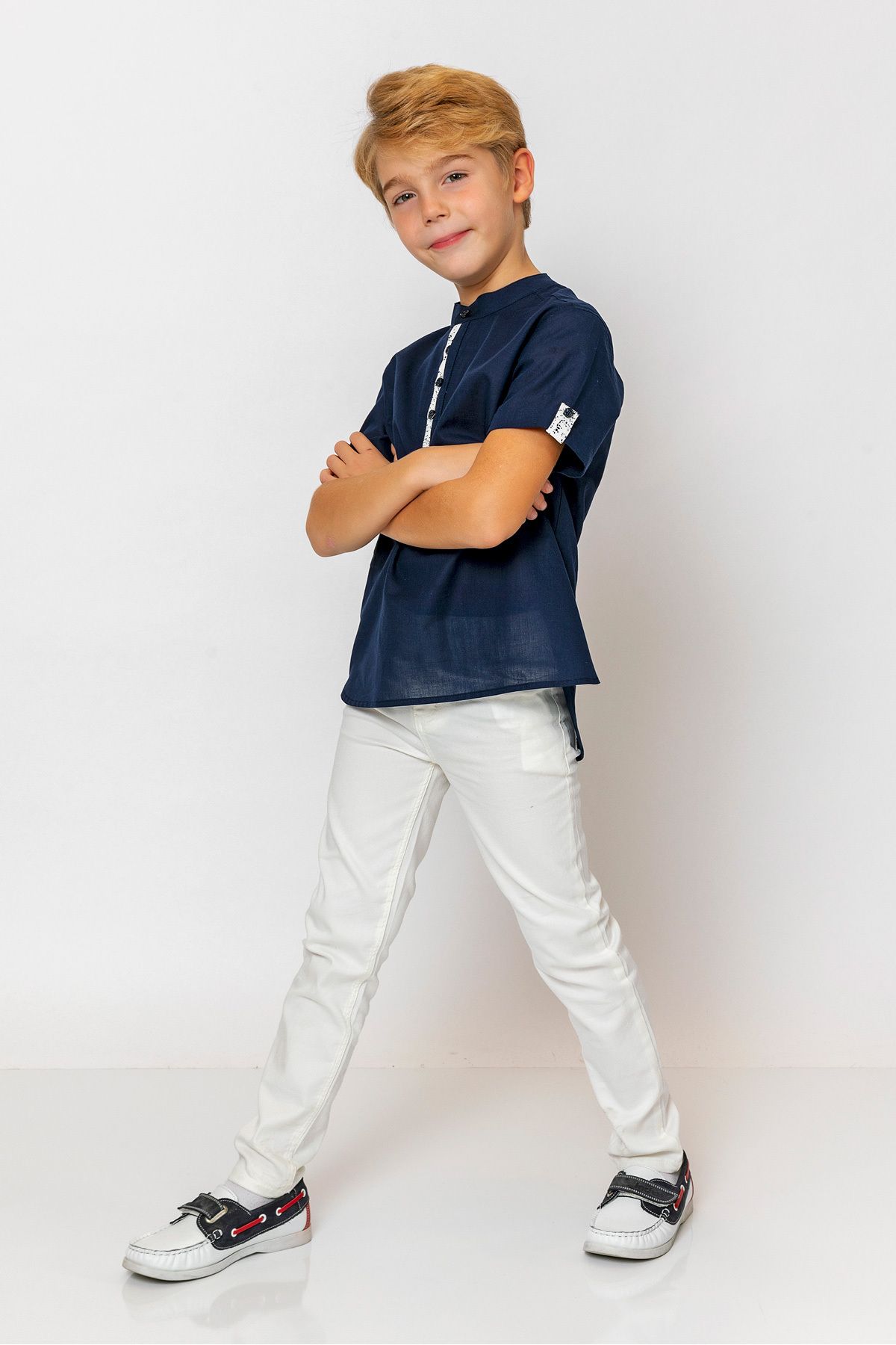 incity-Boy's Judge Collar Button Detailed Shirt 2