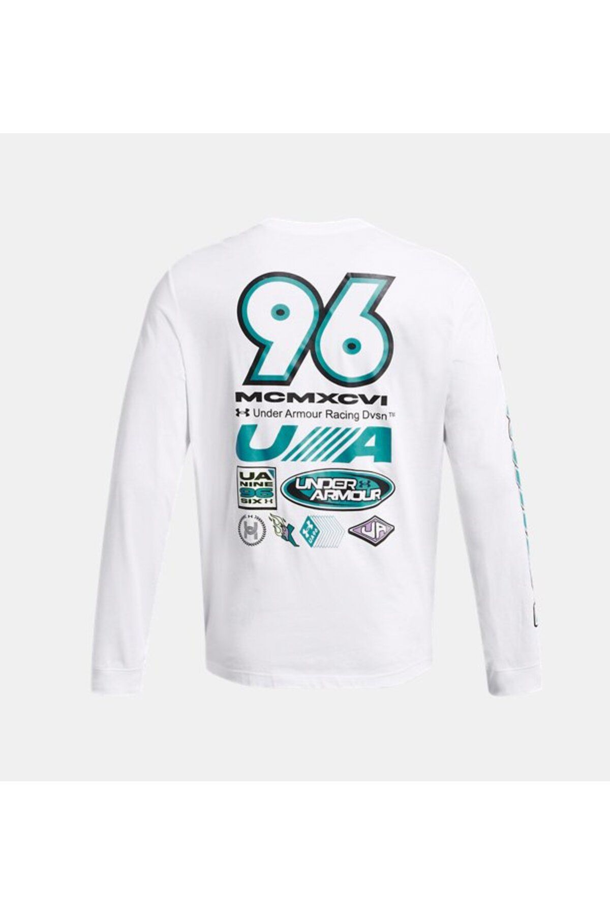 تی شرت ورزشی سفید مردانه UA آستین بلند 1384195 100 Under Armour