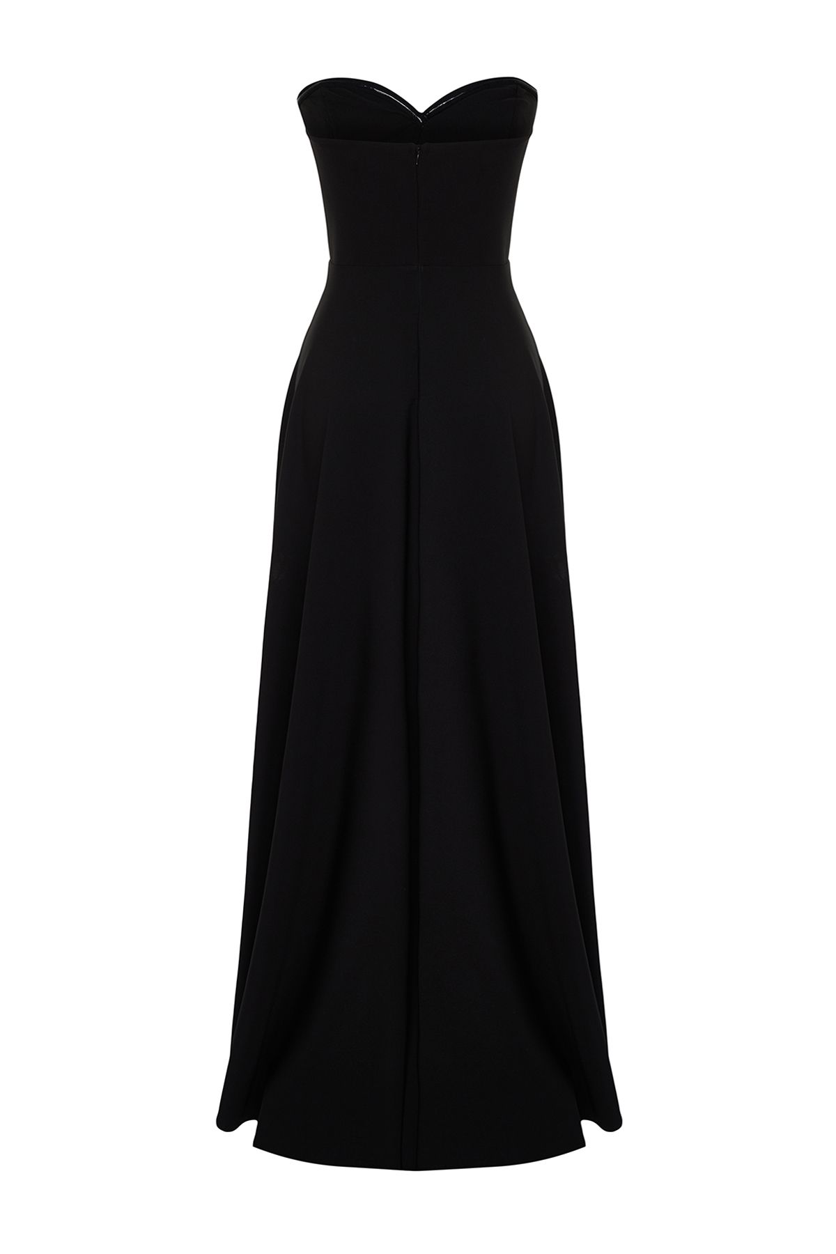 Trendyol Collection-Black Long A-Cut Woven Evening Dress with Stone Accessories - TPRSS24AE00175 8