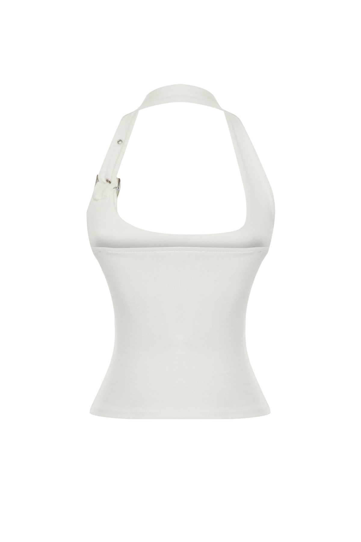 Trendyolmilla  Beyaz Boyundan Bağlamalı Kemer Detaylı Fitted/Vücuda Oturan Örme Bluz TWOSS24BZ00580 - Görsel 8