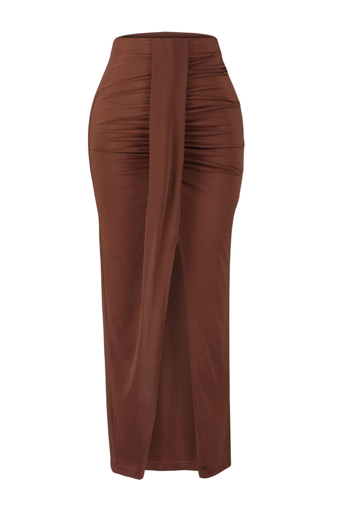 Trendyol Collection-Maxi hnědá pletená plážová sukně - TBESS23ET00021 7