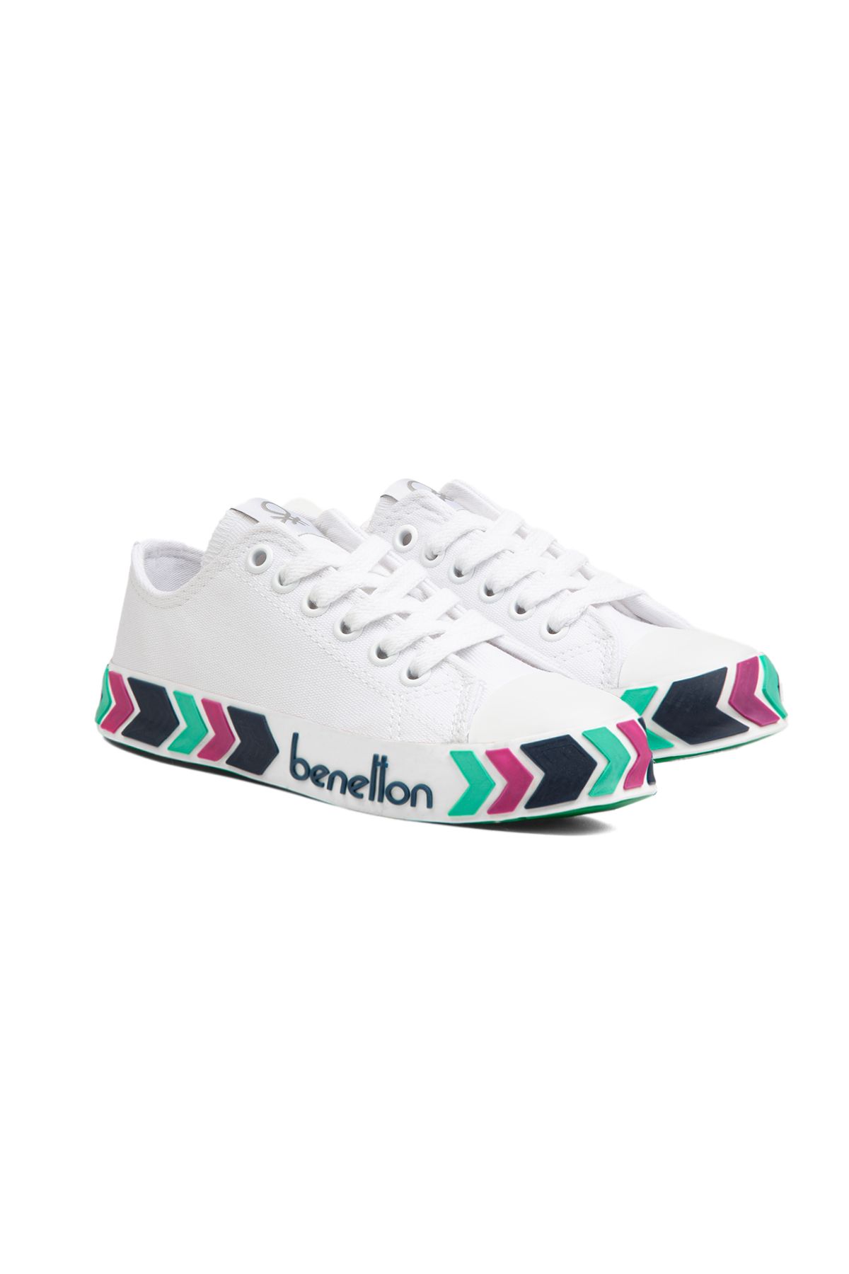 کفش پارچه ای اسپرت روزانه زیره رنگارنگ زنانه Bn-30620 سفید Benetton