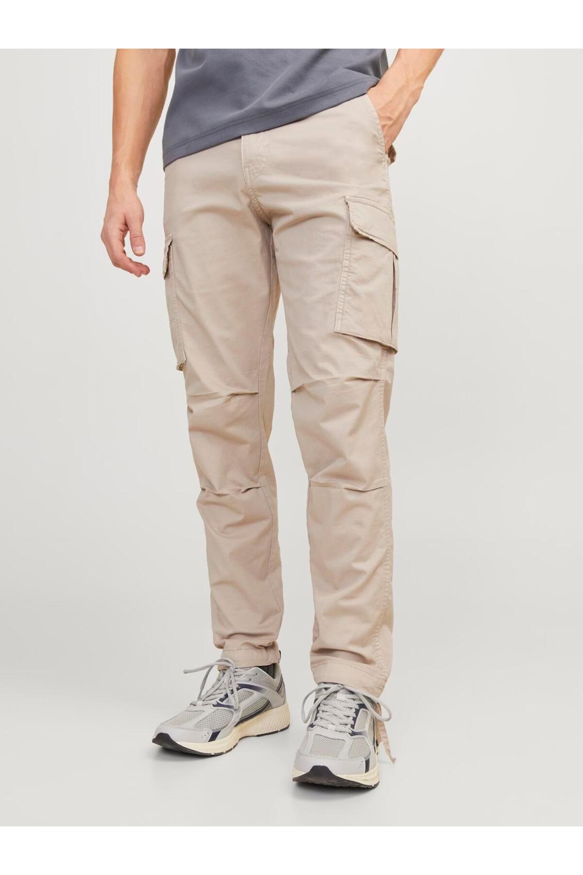 شلوار جک اند جونز مردانه پنبه ای نقره اي جین راسته Slim Fit/اسلیم فیت فاق بلند   کارگو Daily/روزانه | Jack & Jones 12216664 PK - تصویر 7