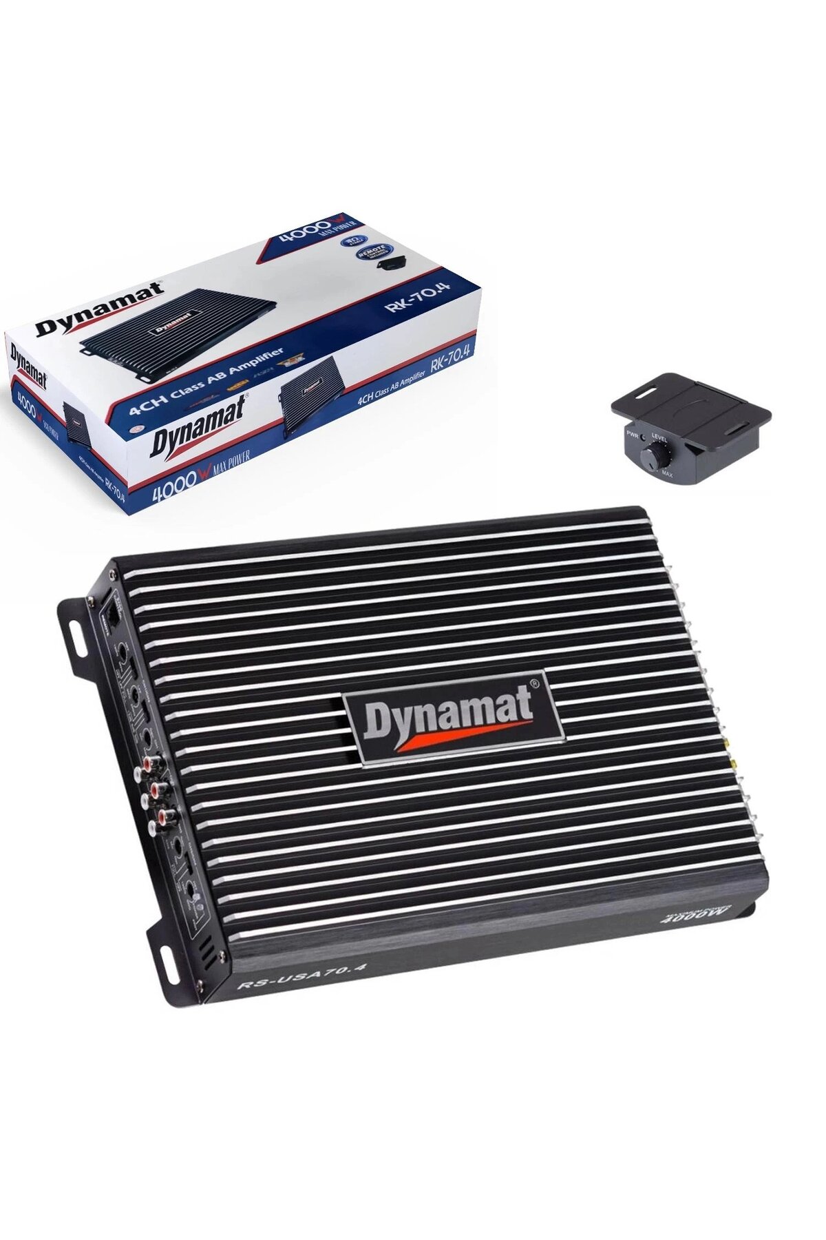 Dynamat RK 70.4 AB Klas Oto Amfi 4x70W RMS 4000W Maksimum Bass Kontrol