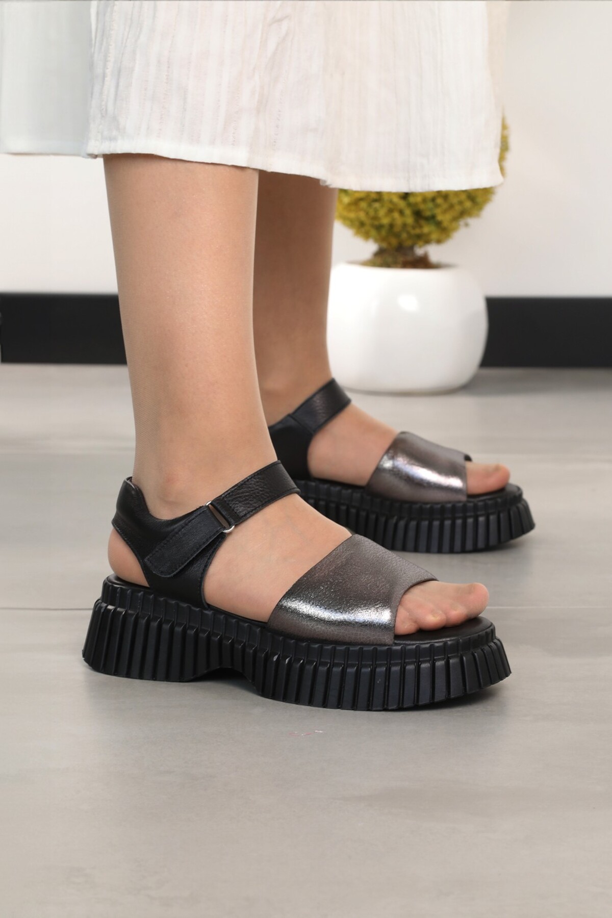 صندل زنانه مشکی Cooliza | 2024 اورجینال - تصویر 3