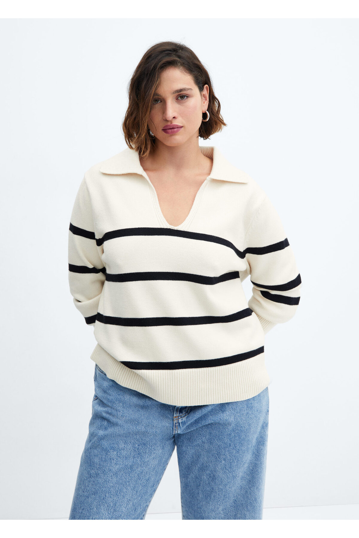 بافت و پلیور زنانه صورتی منگوMANGO | 57007754 اورجینال - تصویر 9