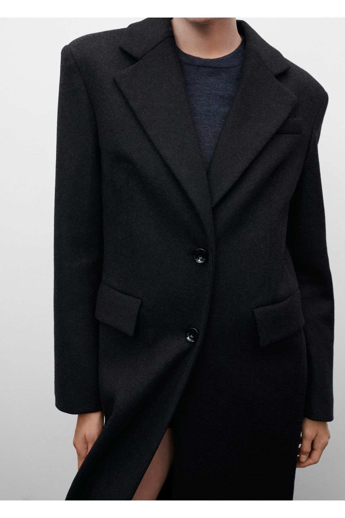 MANGO-Gray Women's Coat57079115 6