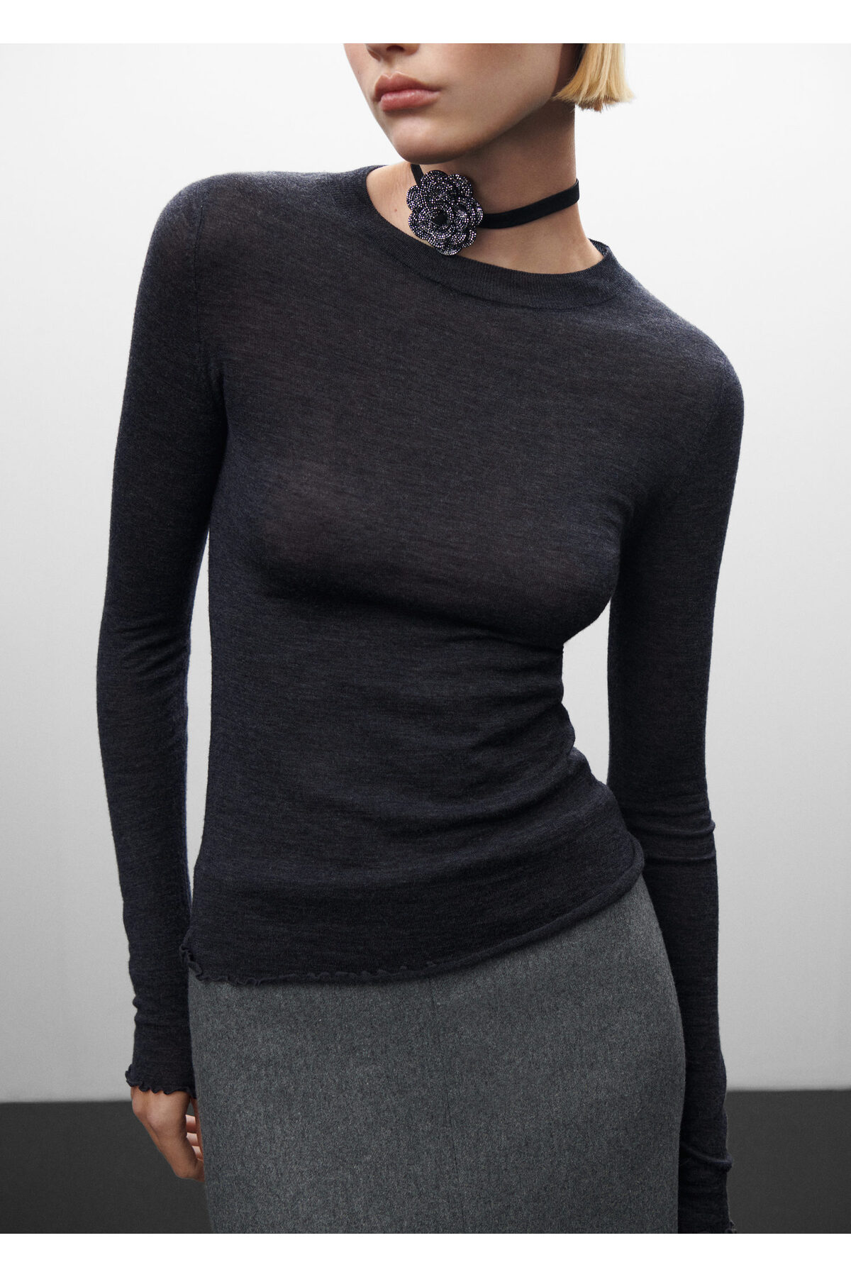 بافت و پلیور زنانه رنگارنگ منگوMANGO | 57029113 اورجینال - تصویر 8