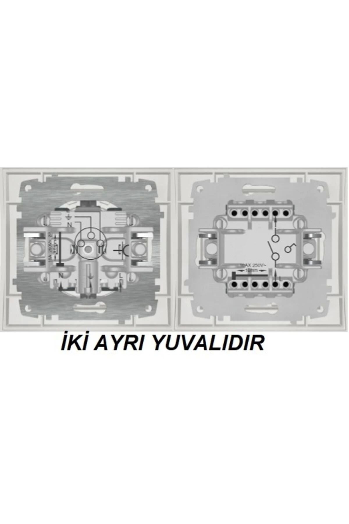 ELBİ-Zena Double Set Key Commutator Double Frame Black White Set 2