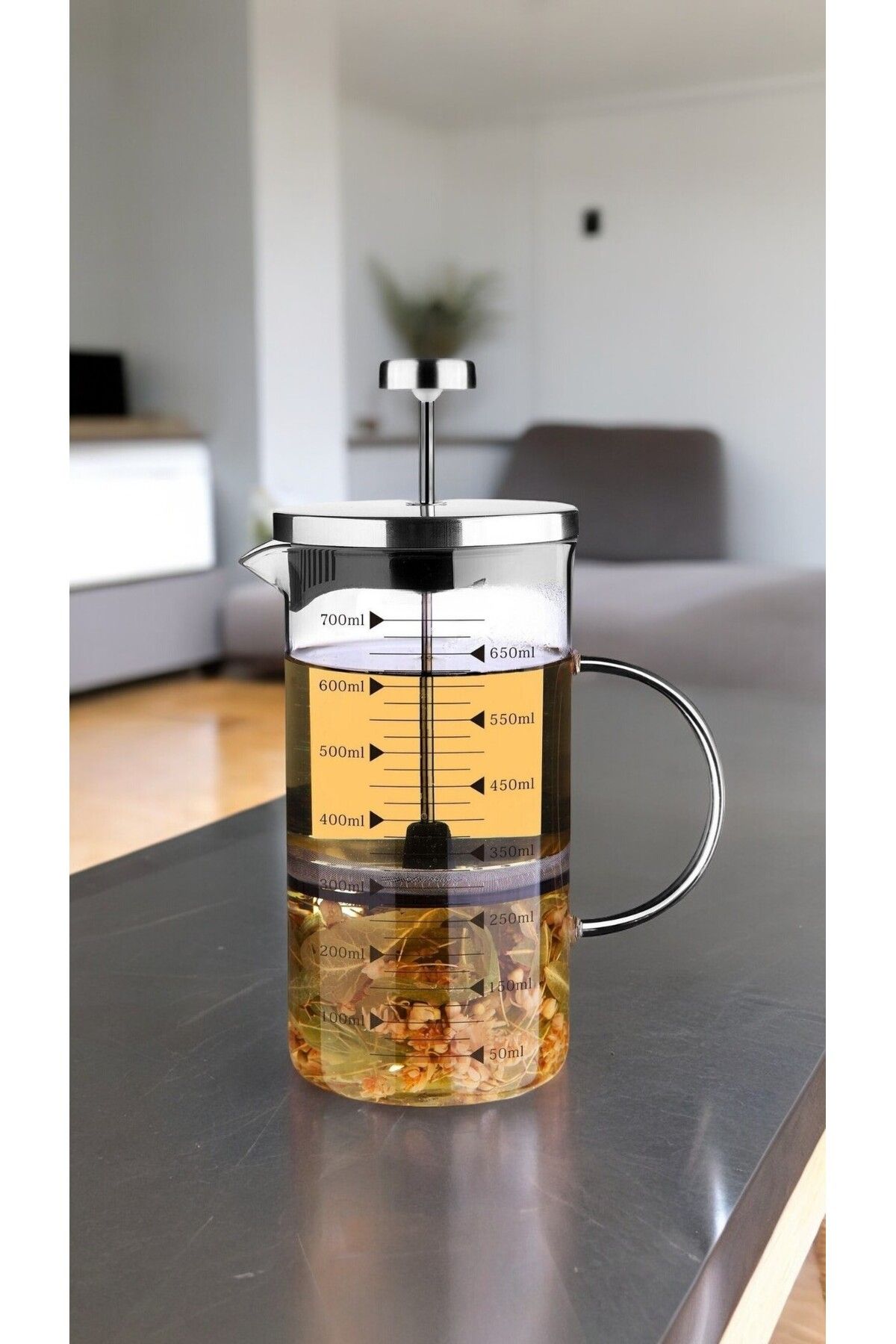 Comprox-Cambu 700ml 3 IN 1 (FIRE RESISTANT) French Press Teapot, Measurement Container 2