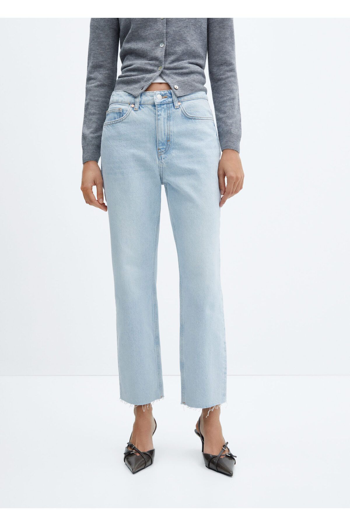 MANGO-Light Denim Women's Trousers57051167 2