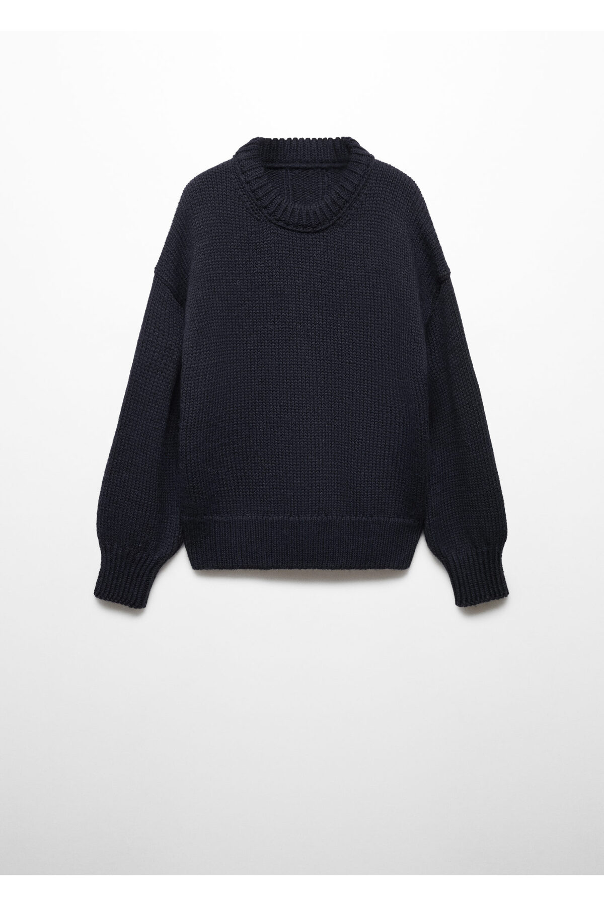 بافت و پلیور زنانه آبی سرمه ای منگوMANGO | 57007748 اورجینال - تصویر 3